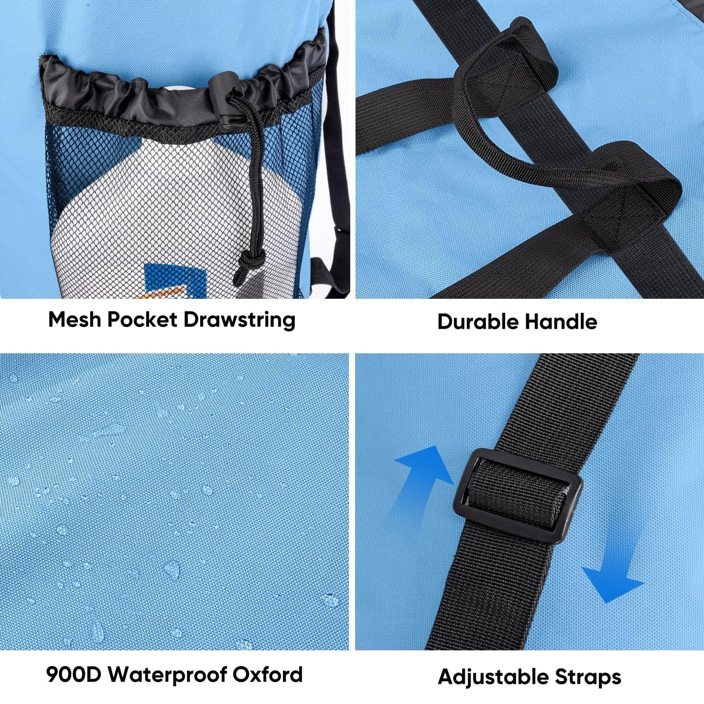 Large 120L Laundry Bag Backpack - Durable 900D Oxford Fabric, Mesh Pockets, Trav4