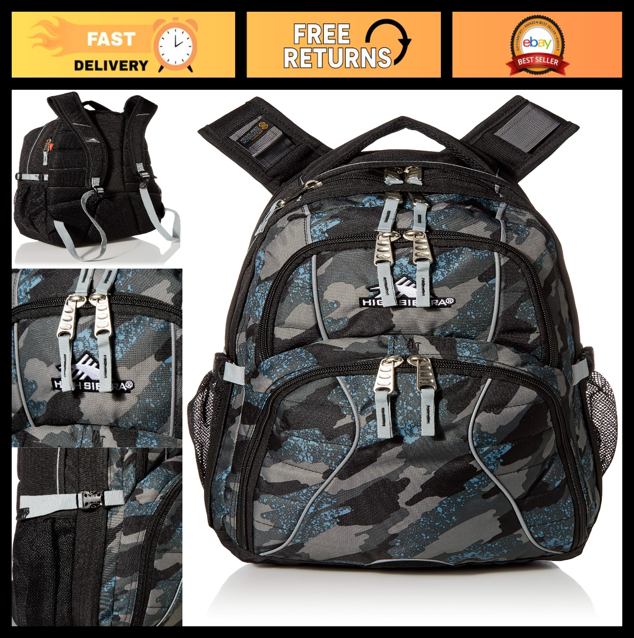 Versatile Laptop Backpack for School/Travel   Graffiti/Black/Ash, One Size0