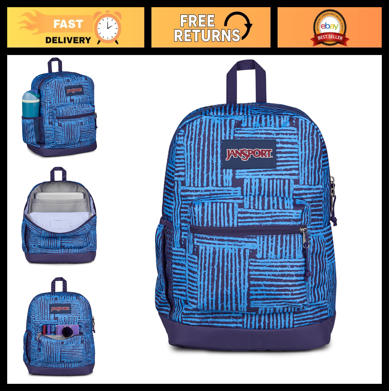 26L Cross Town Plus Backpack, Stylish Threaded Design, Durable & Lightweight Tra0