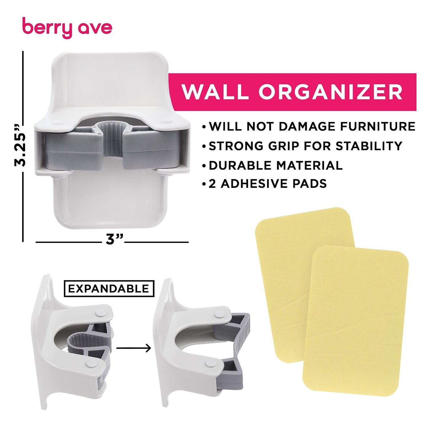 5 Slot Broom Holder & Mop Gripper - Wall Mount Tool Organizer, No-Drill, Anti-Sl5