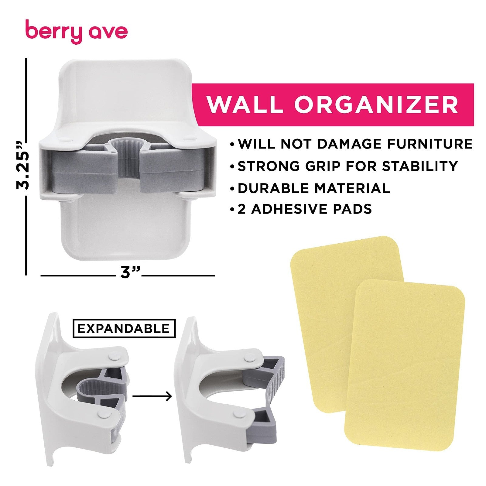 5 Slot Broom Holder & Mop Gripper - Wall Mount Tool Organizer, No-Drill, Anti-Sl5