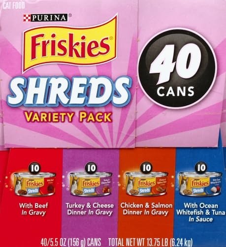 Wet Cat Food Variety Pack   Shreds with Beef, Turkey, Chicken & Salmon   80 Cans13