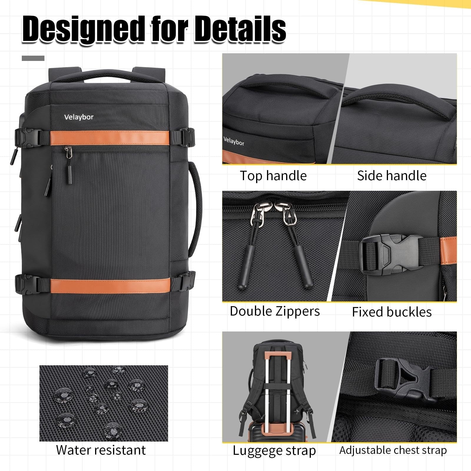 42L Travel Backpack with 4 Packing Cubes, TSA Approved, Water-Resistant Carry-On6