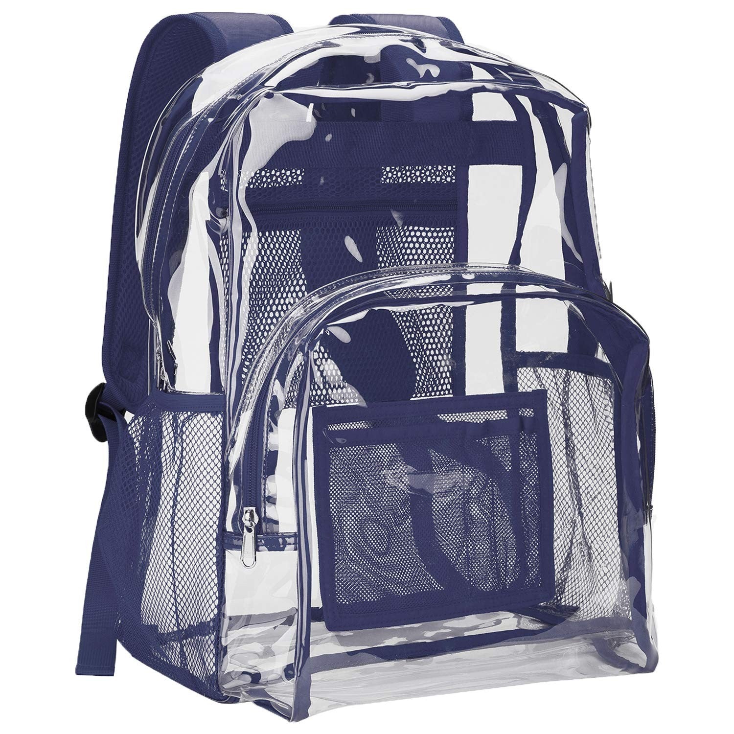 Clear PVC Backpack, Heavy Duty Transparent Bag with Reinforced Straps, Large Cap0