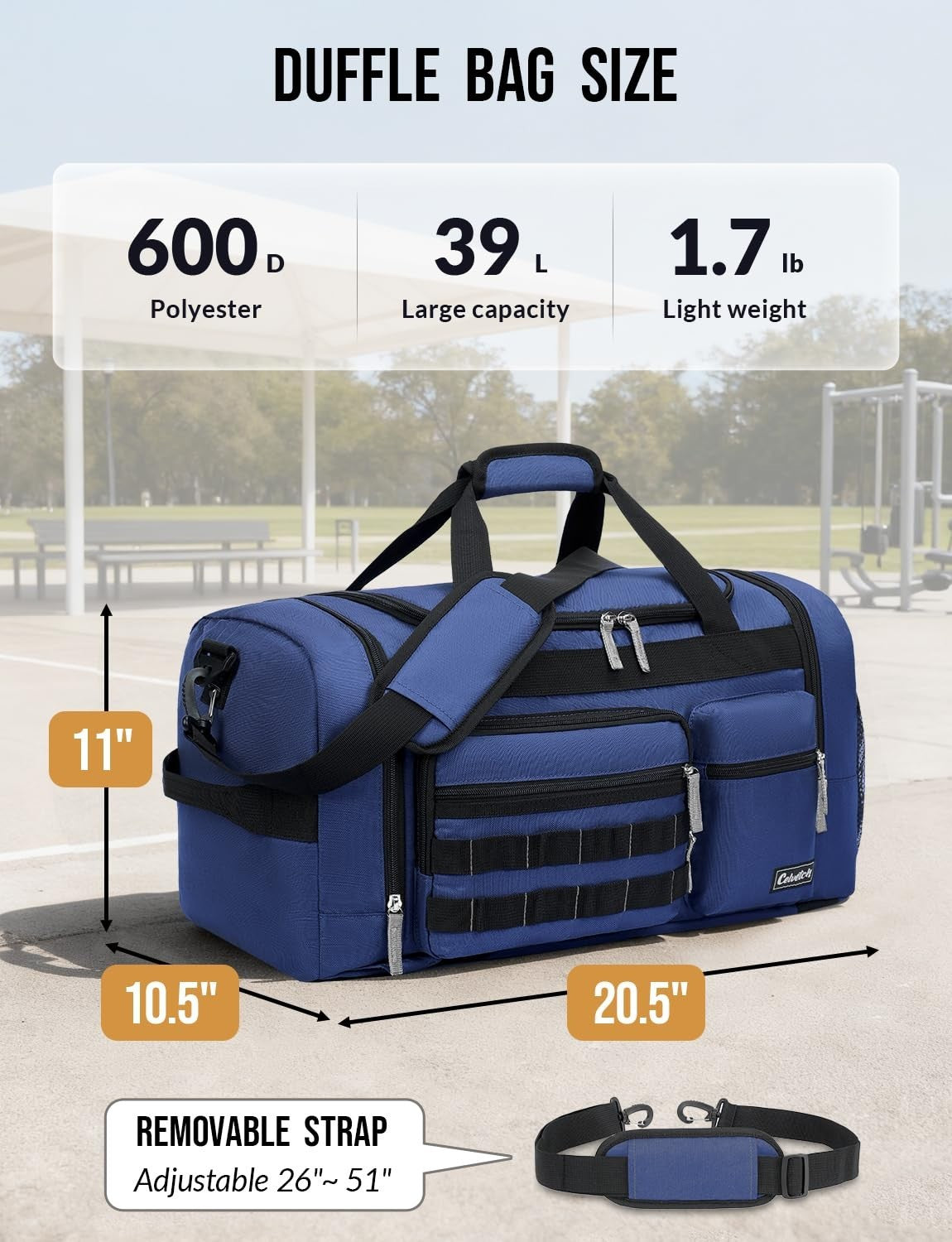 3-in-1 Gym Bag for Men & Women | Navy Blue Travel Duffel with Wet Pocket & Shoe2