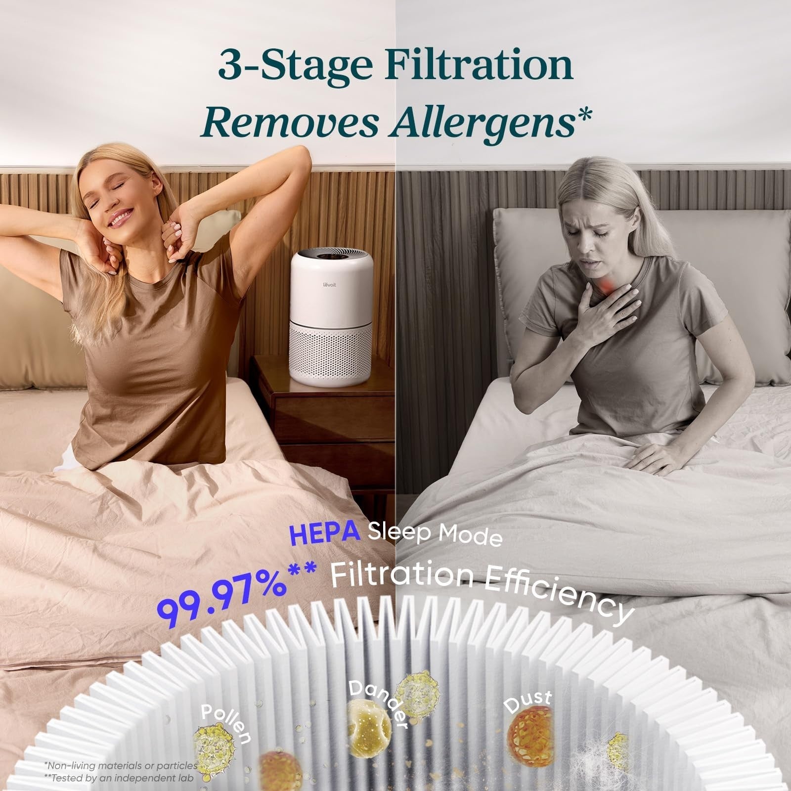 Air Purifier for Home Allergies, Pets & Smoke   H13 HEPA Filter, 1073 ft² Covera3