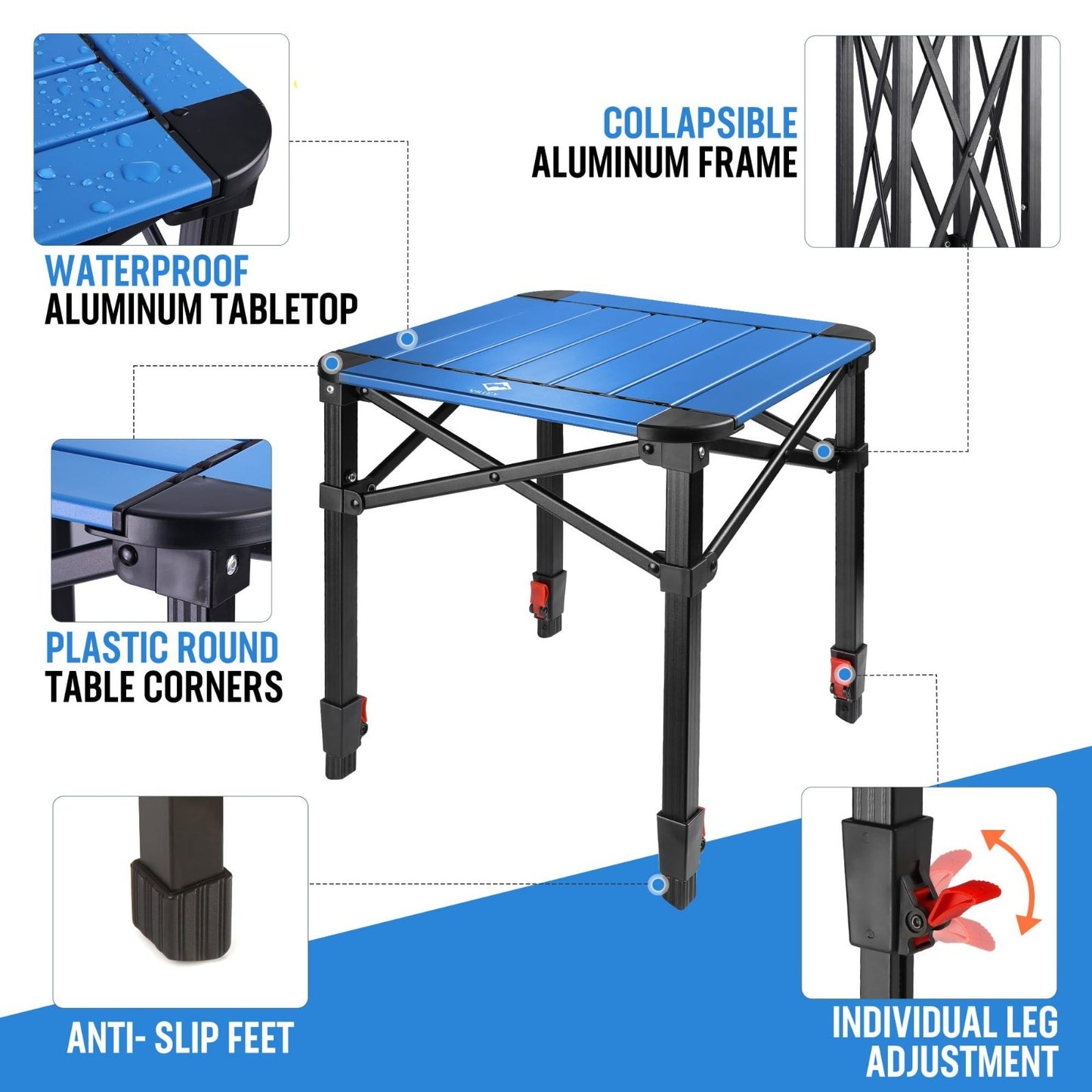 Lightweight Adjustable Folding Camping Table with Carry Bag - Perfect for Outdoo3