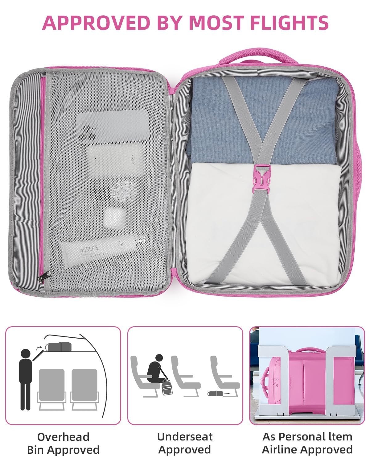 3-Piece Carry-On Luggage Set, 20" Hardshell Suitcases, Lightweight, TSA Lock, 367