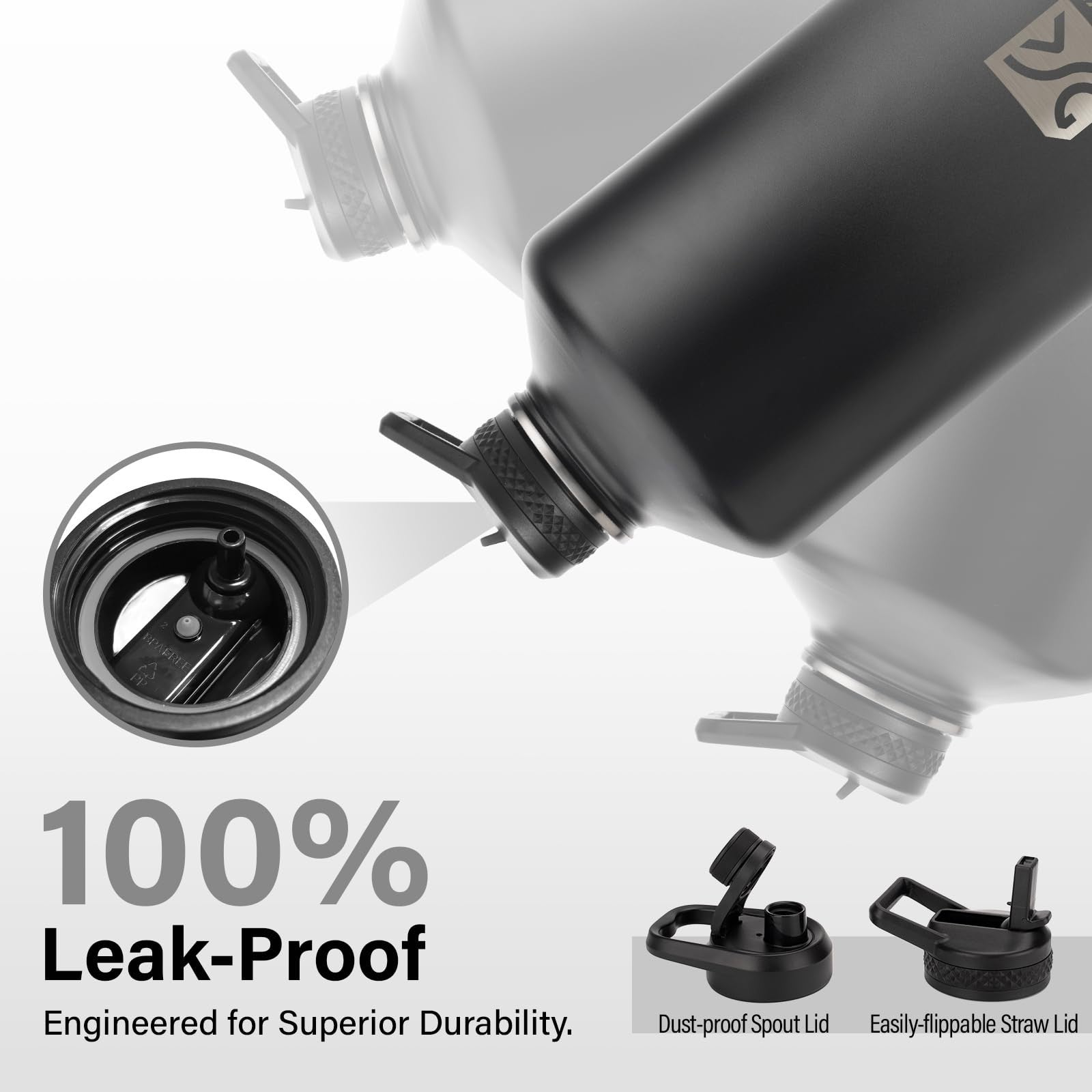 1 Gallon Insulated Water Bottle - Thick Stainless Steel Vacuum Jug for Gym, Hiki6