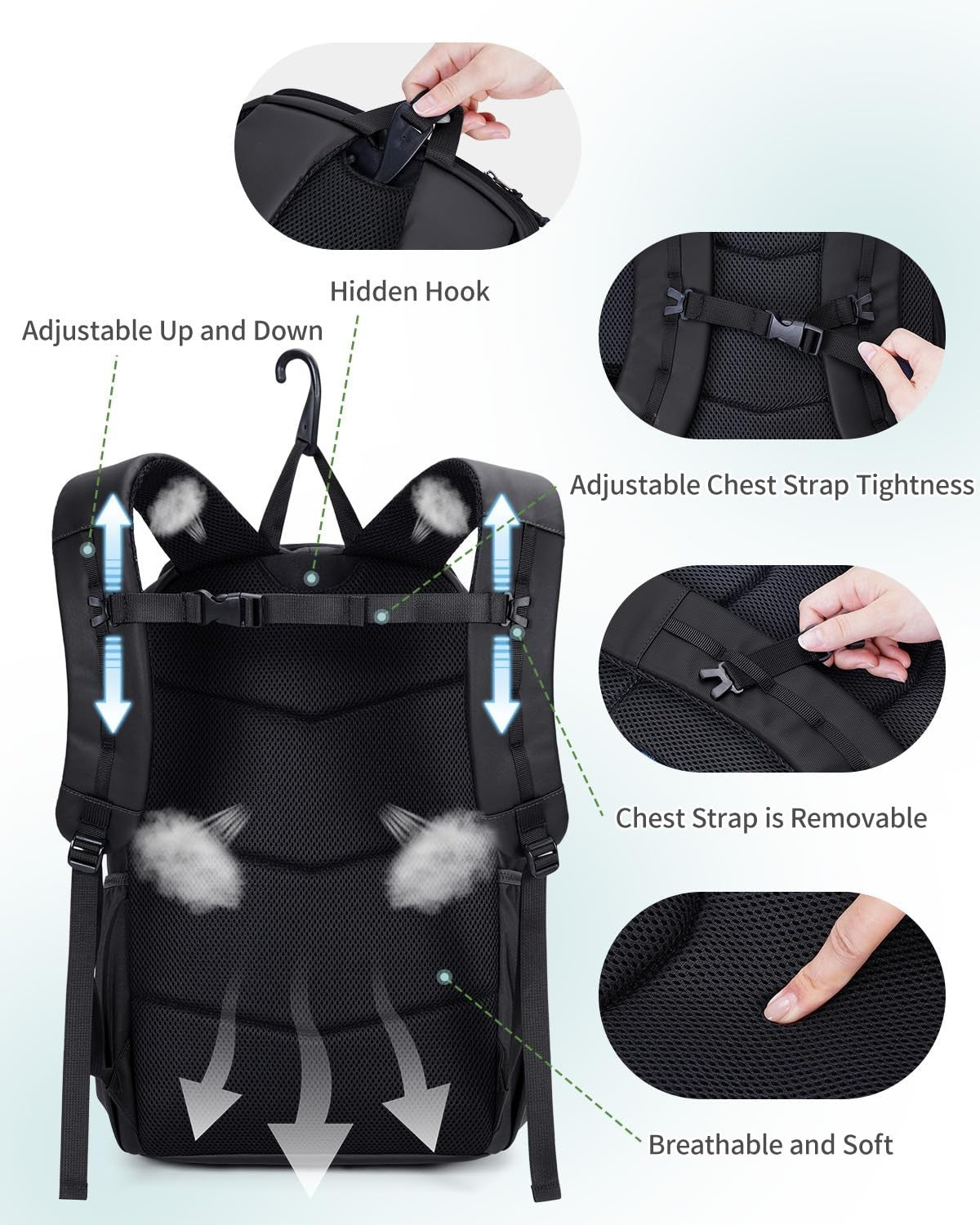 Waterproof Pickleball Bag with Shoe Compartment & Fence Hook | 30L, 2 Pockets, A7