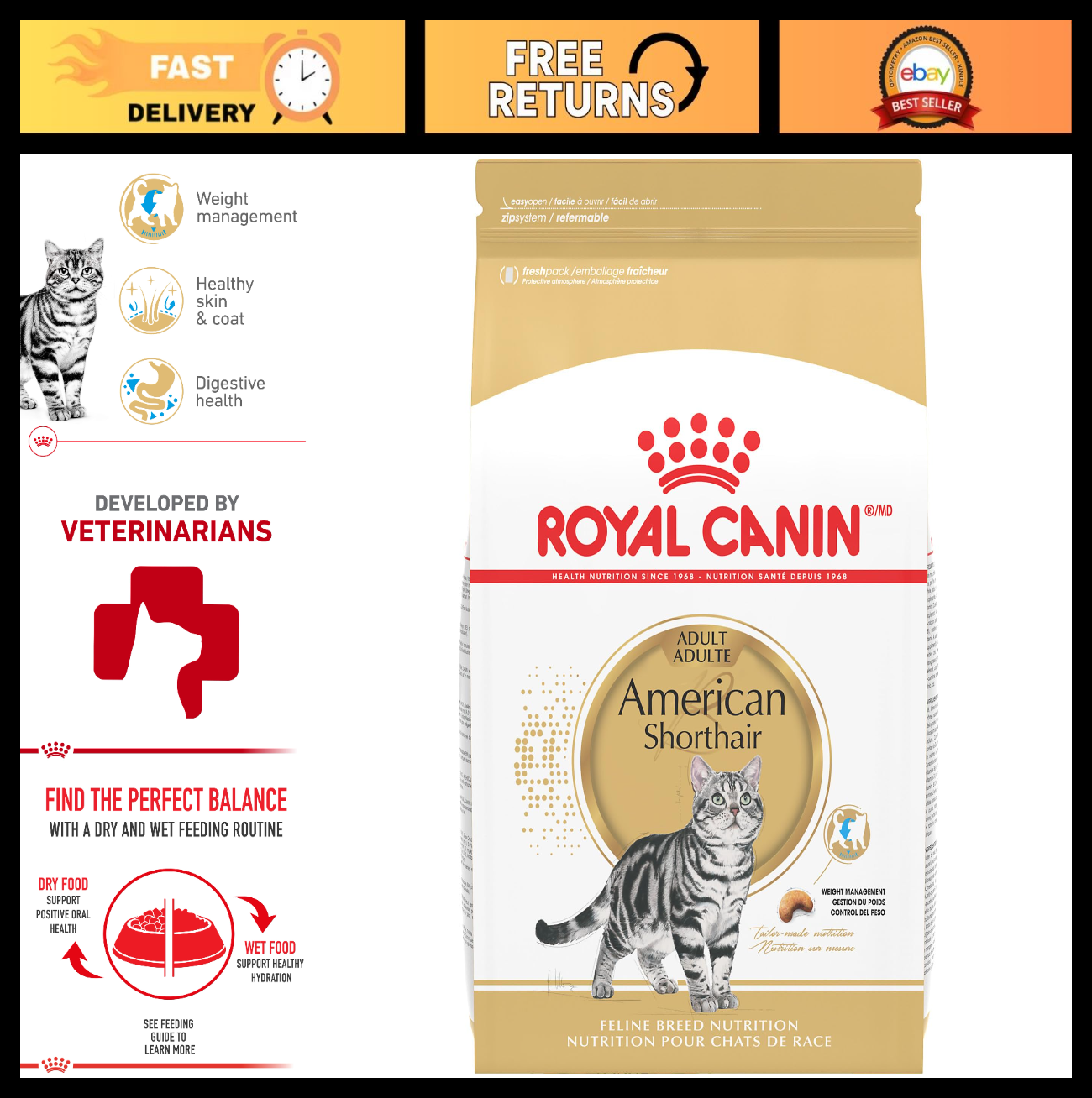 American Shorthair Adult Dry Cat Food, 5.5 lb - Premium Nutrition for Cats0