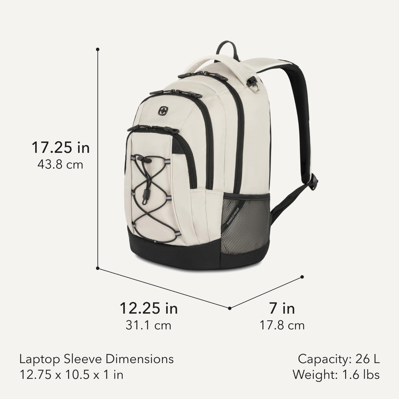 Laptop Backpack for 13" Laptops, Airflow Back Panel, Reflective Accents, 26L Cap2