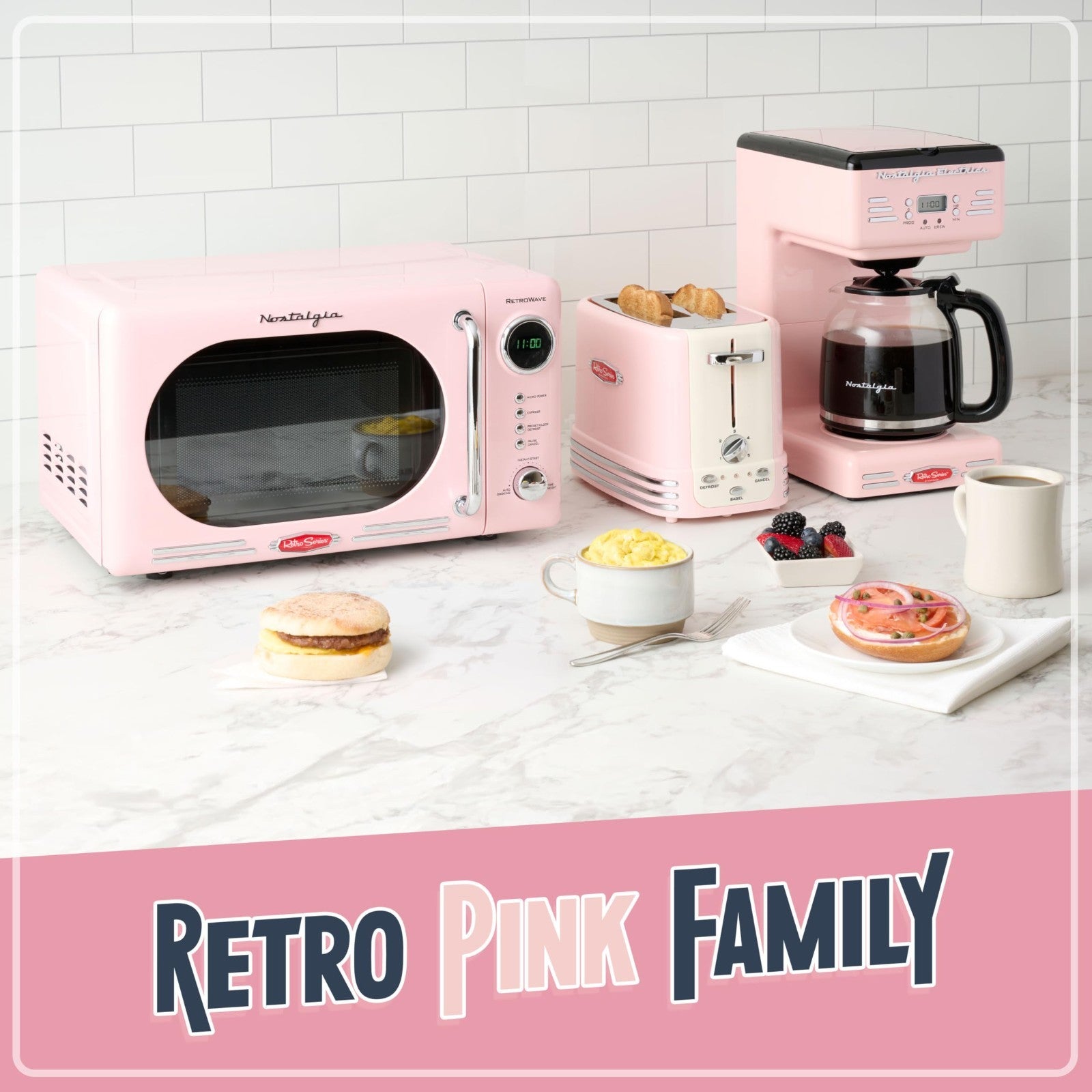Vintage Retro 2 Slice Toaster   Wide Slots, Crumb Tray, 5 Toasting Levels, Pink6