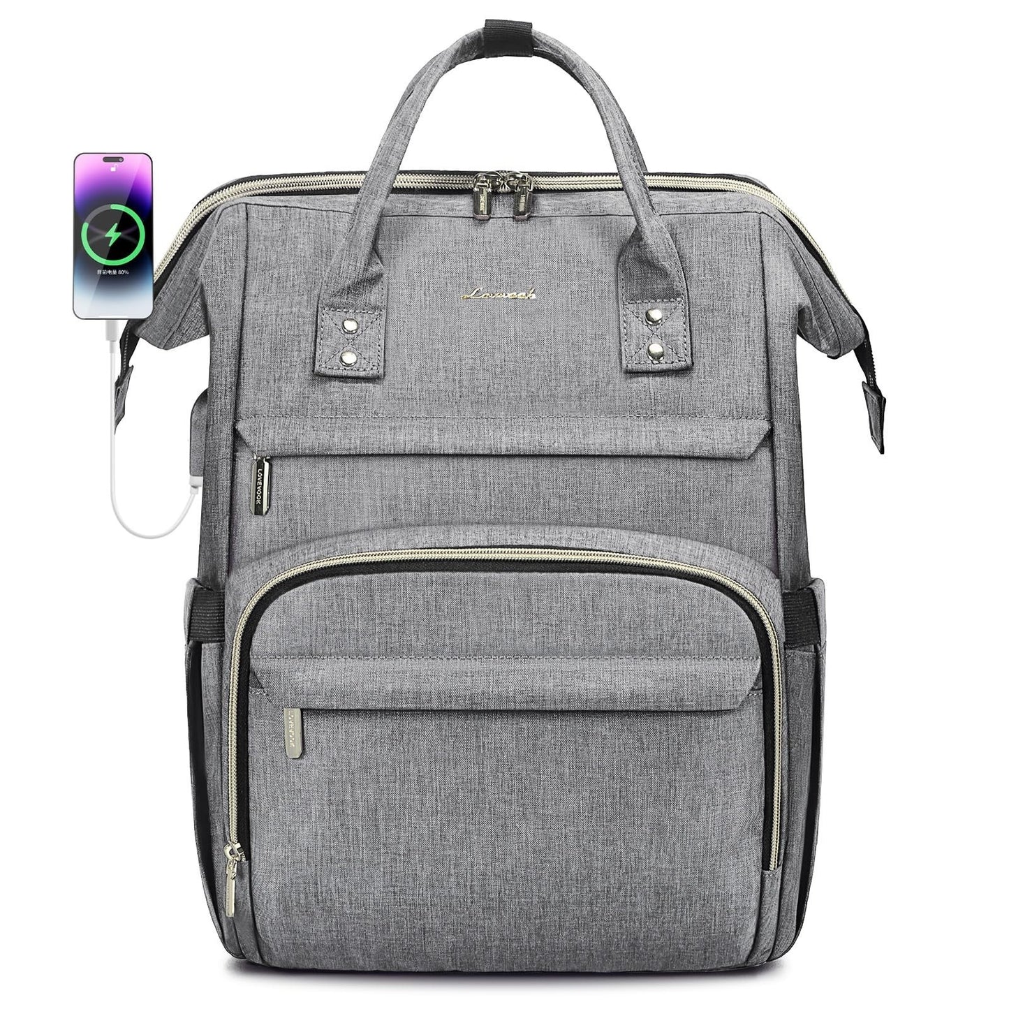 Stylish 15.6" Laptop Backpack for Women, Waterproof Travel Bag with USB Port, Gr1