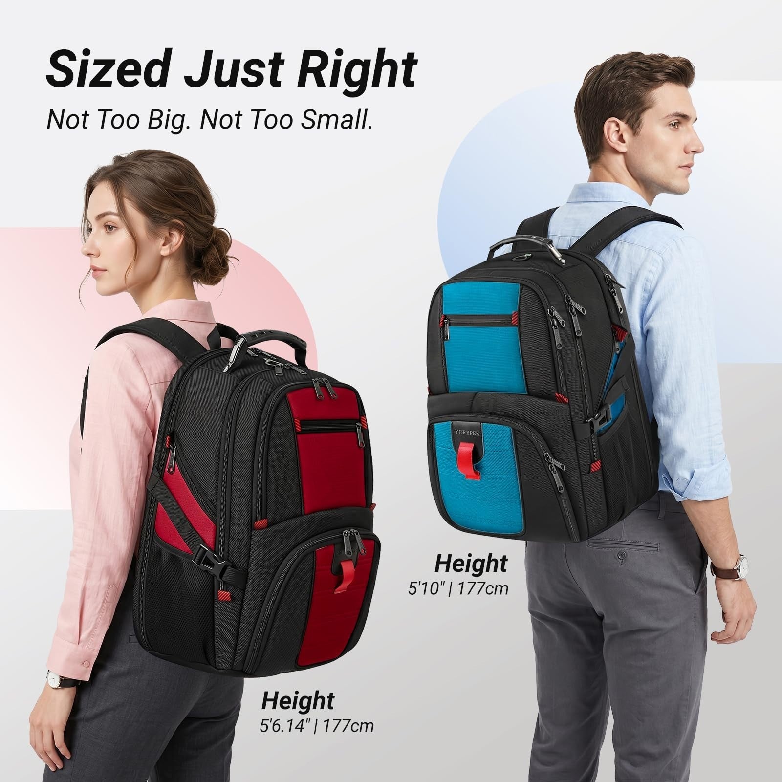 Large Heavy Duty Laptop Backpack for Men, Travel Bag with Multiple Pockets7