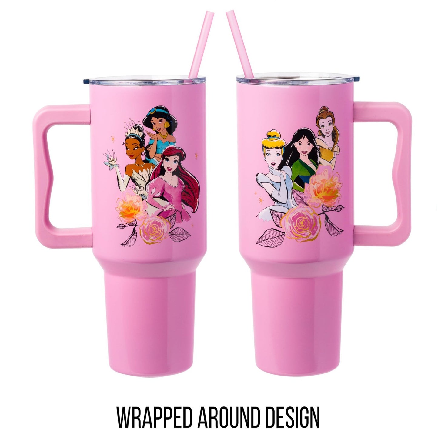 Disney Princess Stainless Steel Tumbler   40oz Double Wall, Fits Cup Holder, Str5