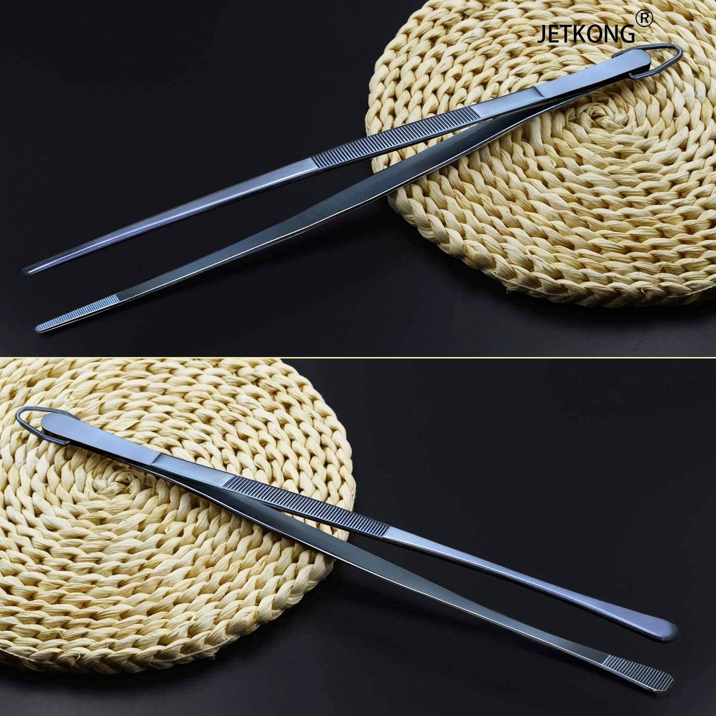 12 Inch Stainless Steel Cooking Tweezers   2 Pcs Kitchen Tongs for Plating, Navy4