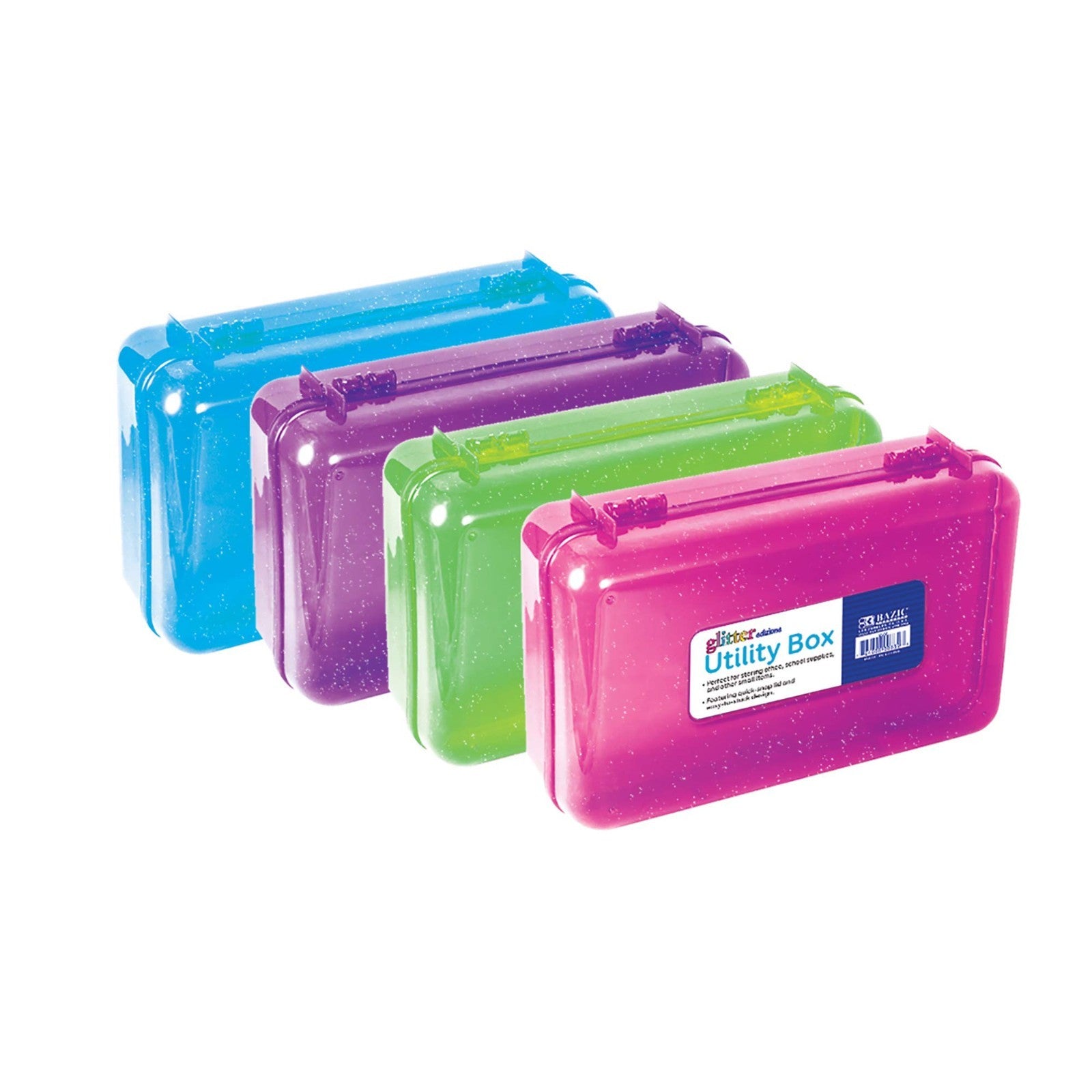 Glitter Multipurpose Pencil Box   Stackable Storage Case for School & Office, 241
