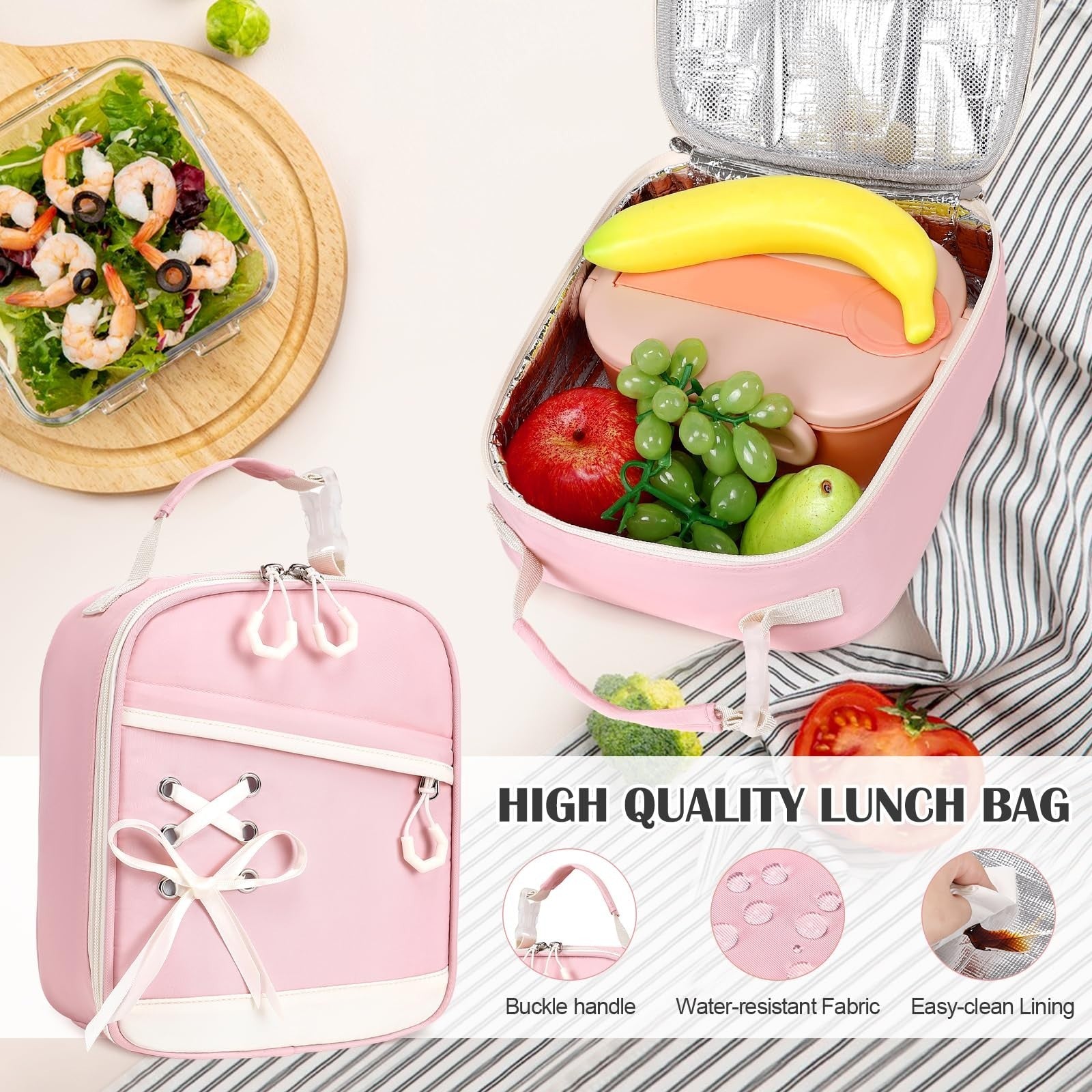 3PCS Girls School Backpack Set with Lunch Box & Pencil Pouch   Stylish & Durable5