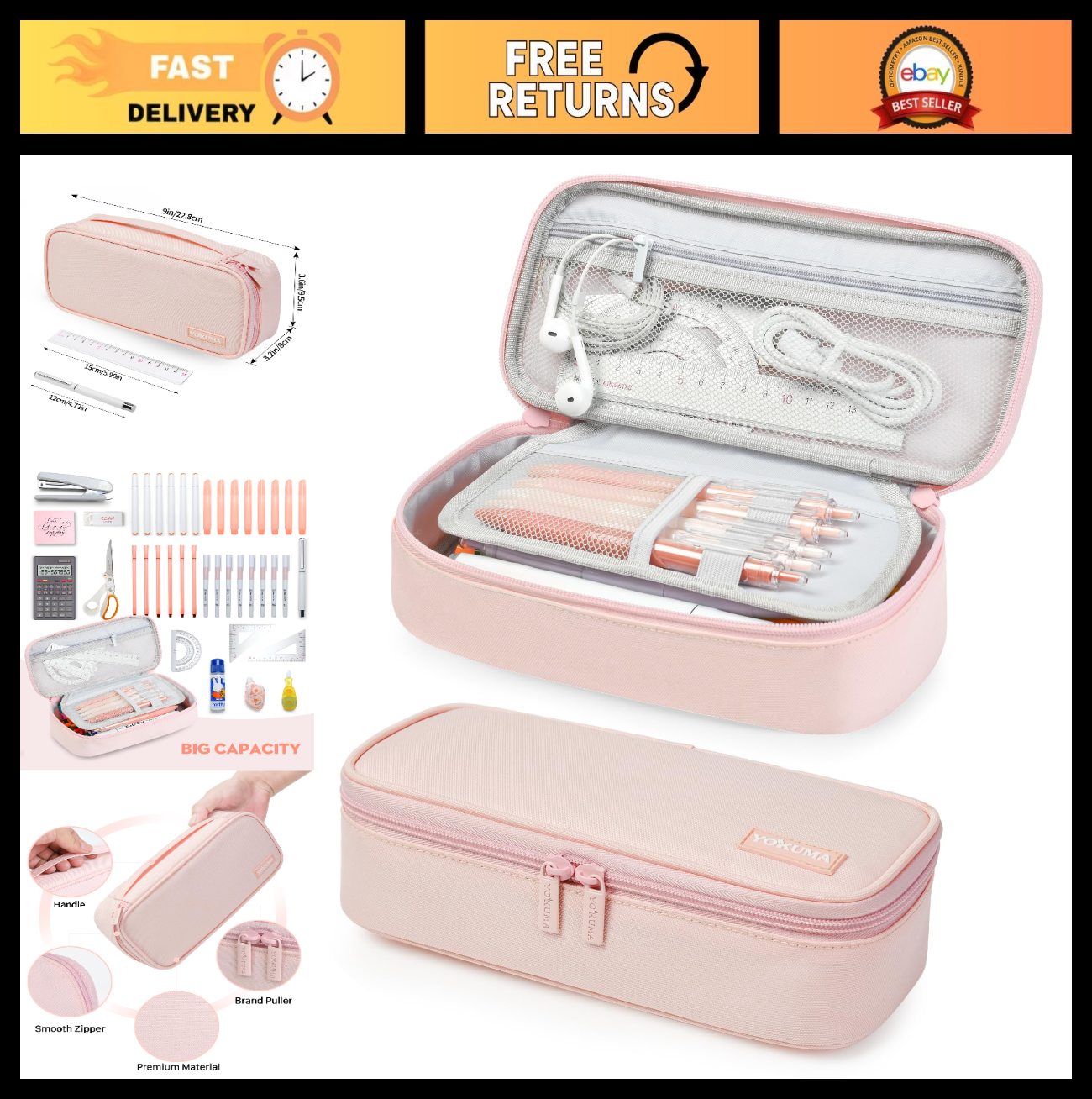 Large Capacity Pencil Case Pouch Bag for Kids   Ideal Gift for Boys & Girls0