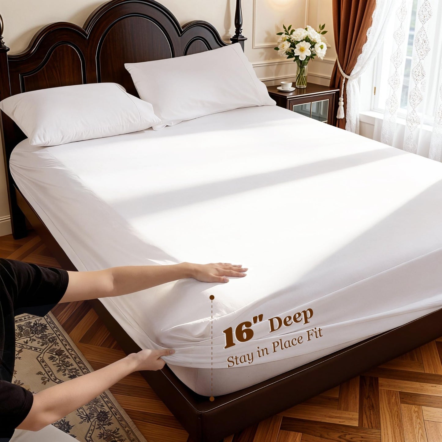 1000 Thread Count 100% Cotton King Size Sheet Set, 4 Piece, Deep Pocket, Soft &4