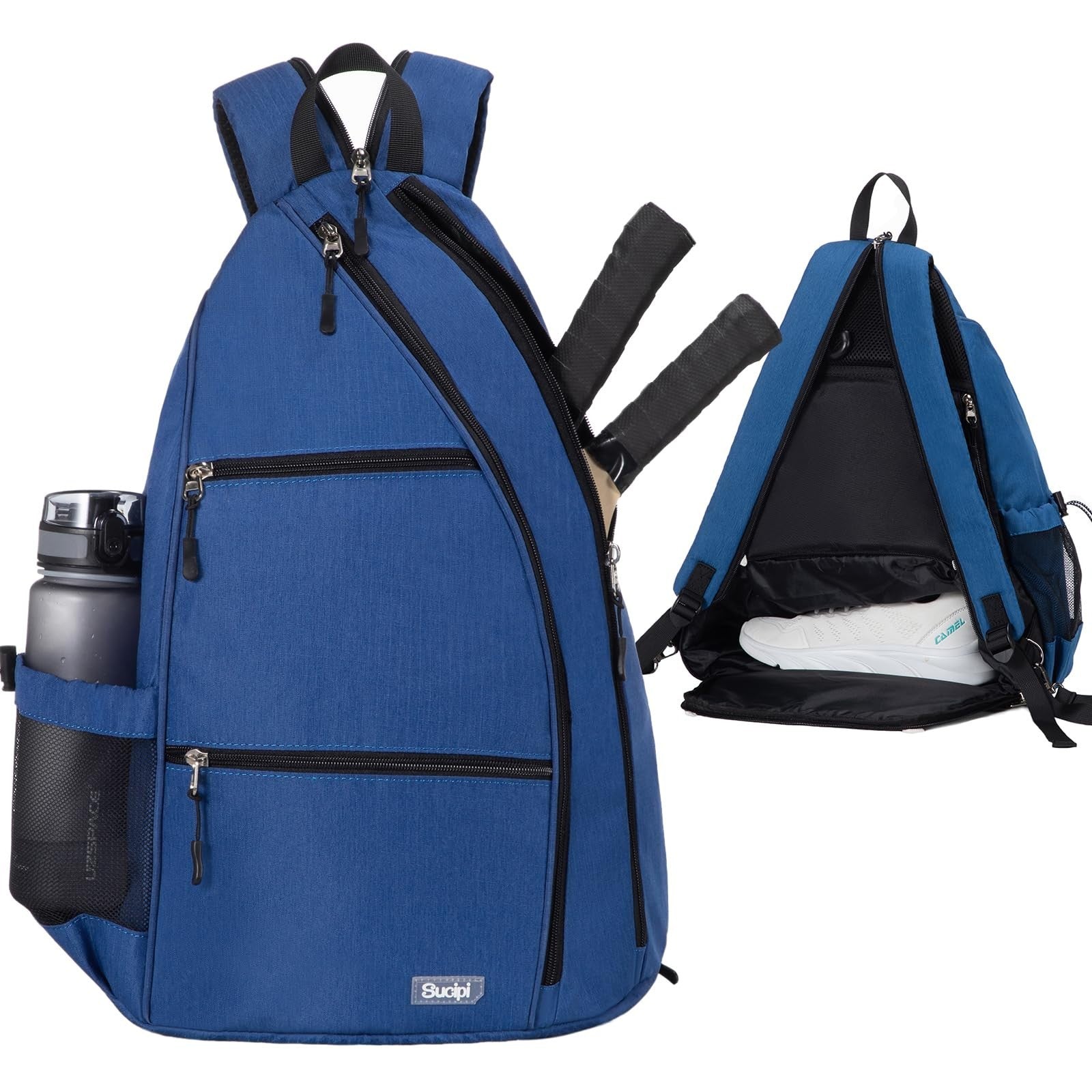 Convertible Pickleball Backpack - Water-Resistant Sling Bag for 6 Paddles, Bottl1