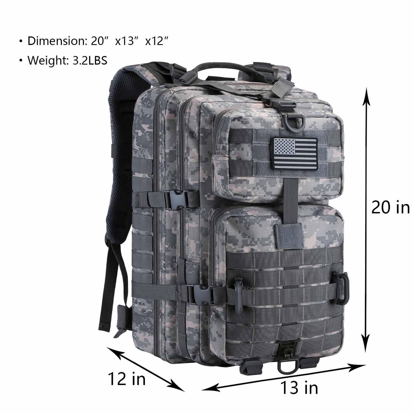 Tactical MOLLE Assault Backpack   Military Army Camping Rucksack, Outdoor Gear2