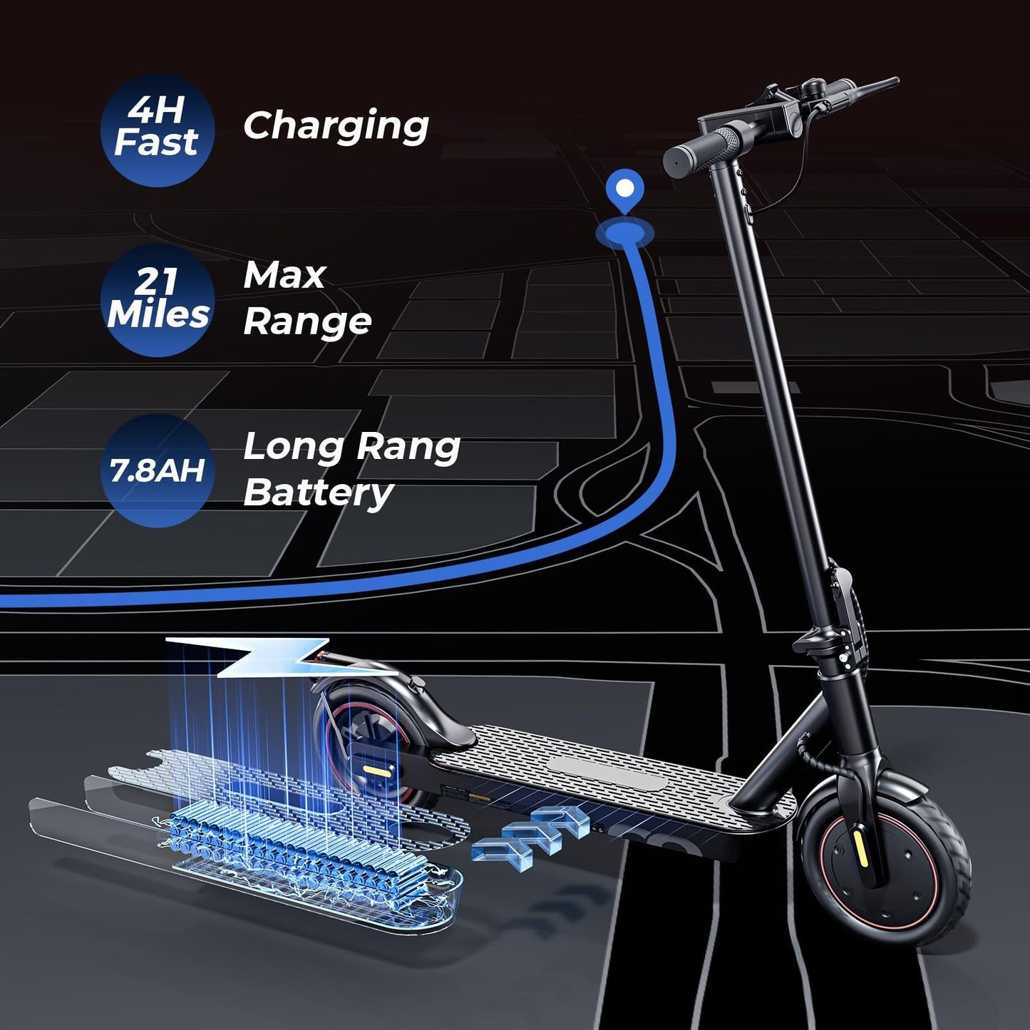 High-Power Electric Scooter for Adults & Teens, 1200W/1000W/500W Motor, 10"/8.5"3