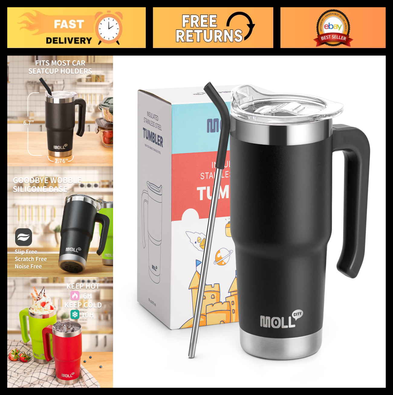 Optimized eBay Title:  "16 oz Stainless Steel Travel Coffee Mug   Insulated Tum0