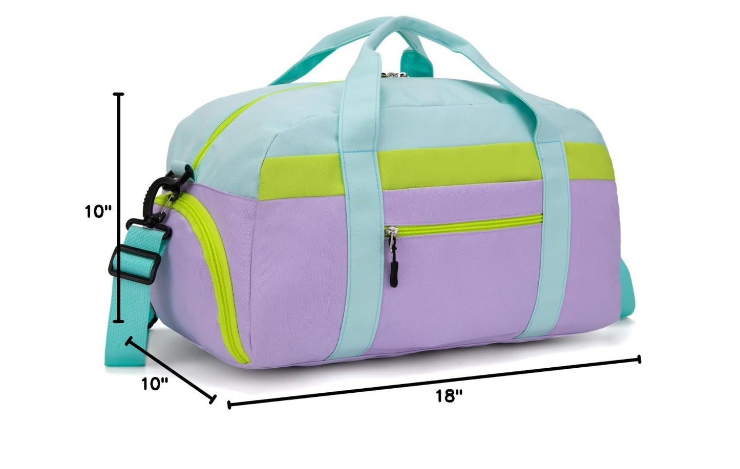 Kids 18" Light Green Duffle Bag for Boys & Girls - Perfect for Weekend, Sports &2