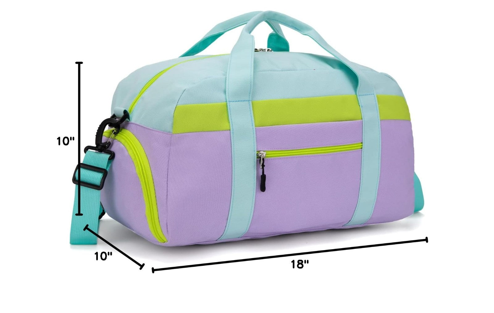 Kids 18" Light Green Duffle Bag for Boys & Girls - Perfect for Weekend, Sports &2
