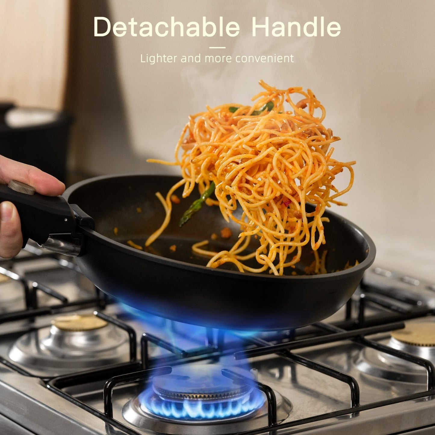 21 Piece Non Stick Ceramic Cookware Set, Detachable Handle, Oven Safe, Induction3