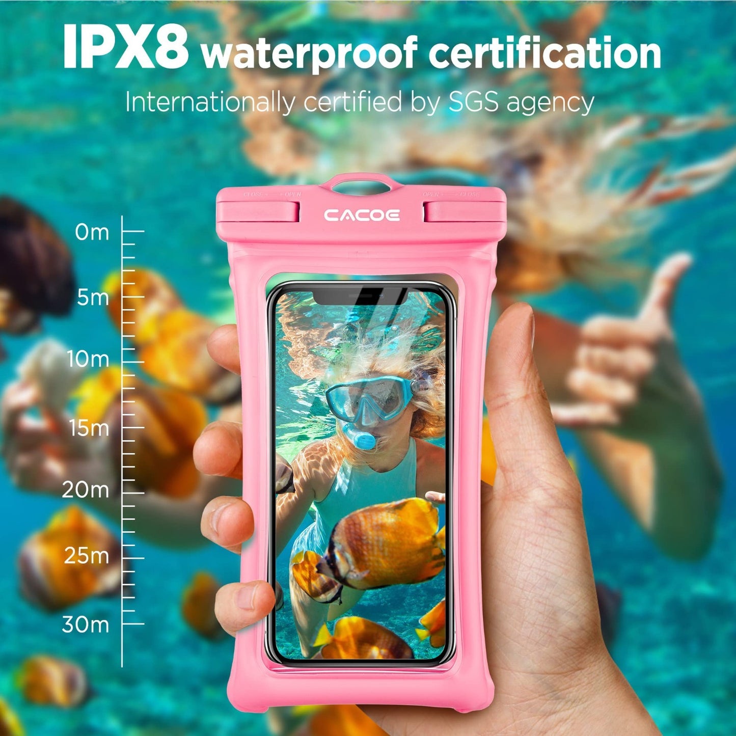 Floatable Waterproof Phone Pouch 2 Pack   IPX8 Case for Beach, Travel, Kayak, Ca5