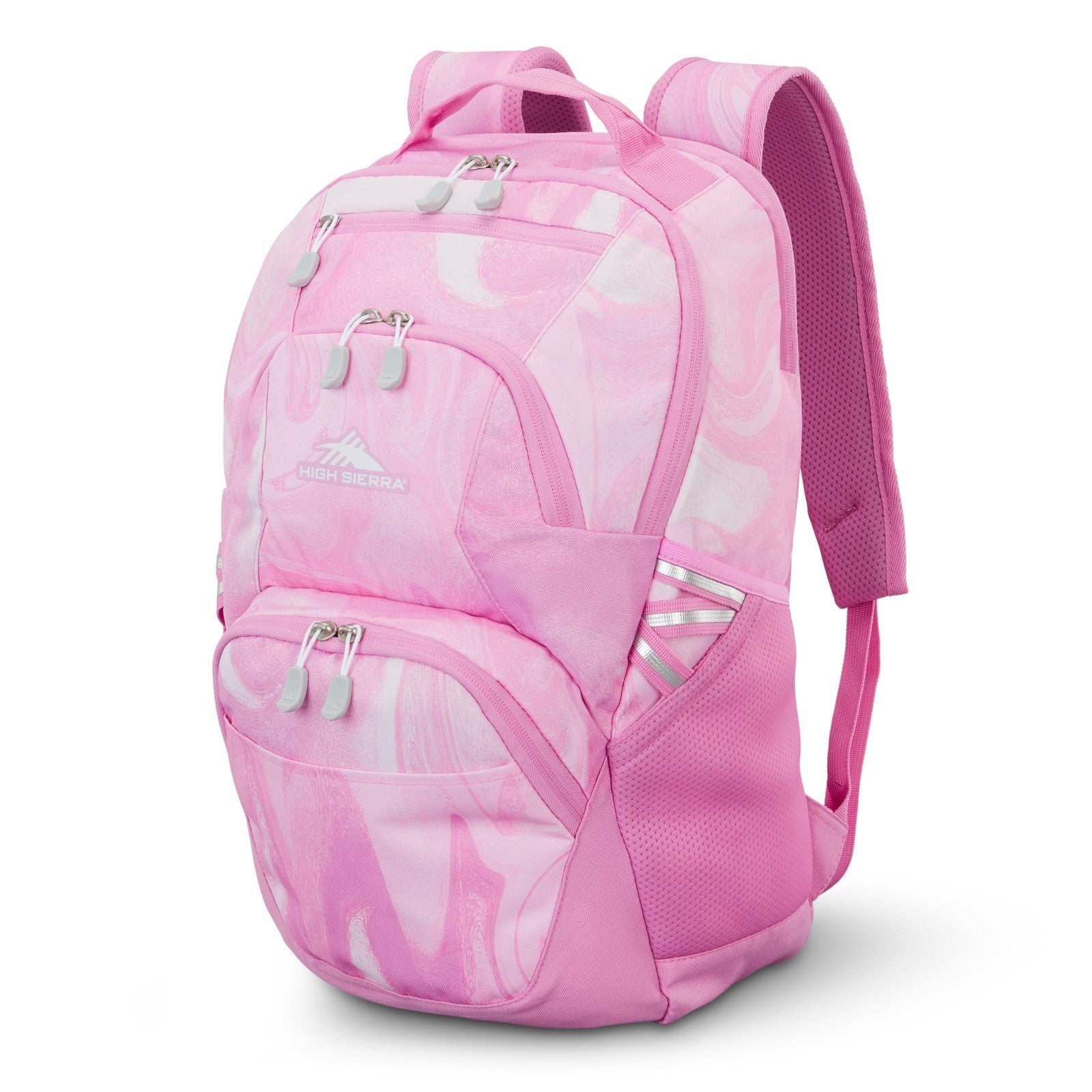 Travel Laptop Backpack with Drop Protection, Tablet Sleeve, Pink Marble Swirl1