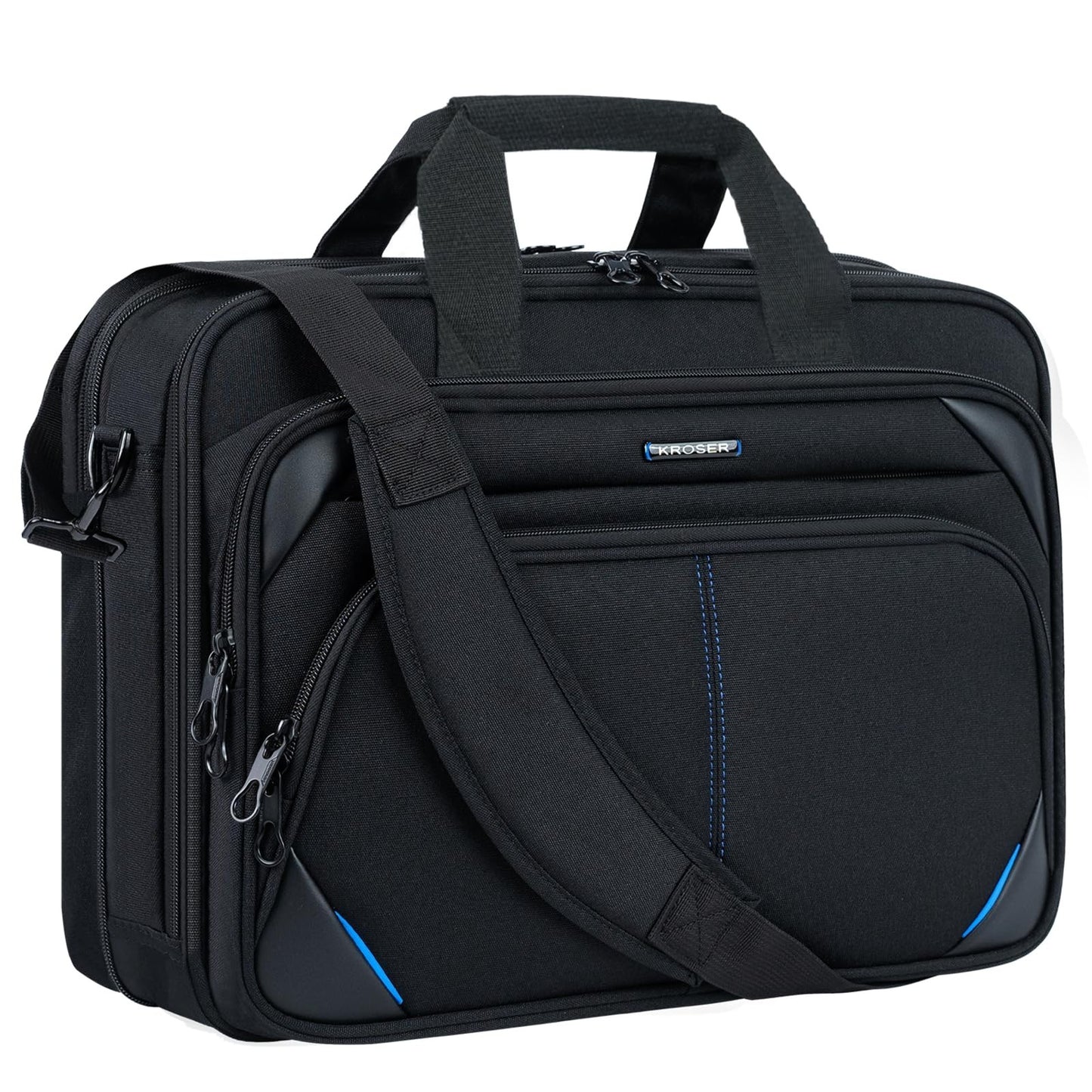Expandable 17.3" Laptop Bag - Water Repellent Briefcase, Durable Messenger Case1