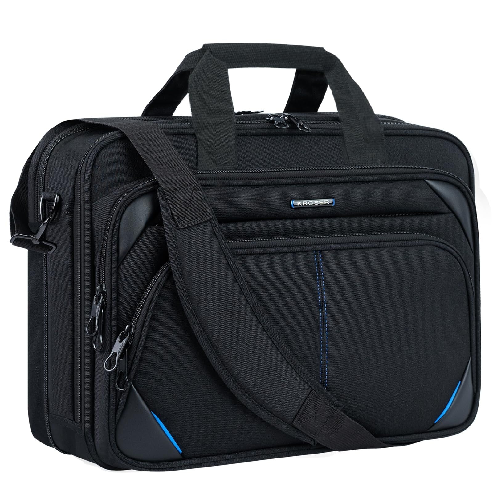 Expandable 17.3" Laptop Bag - Water Repellent Briefcase, Durable Messenger Case1