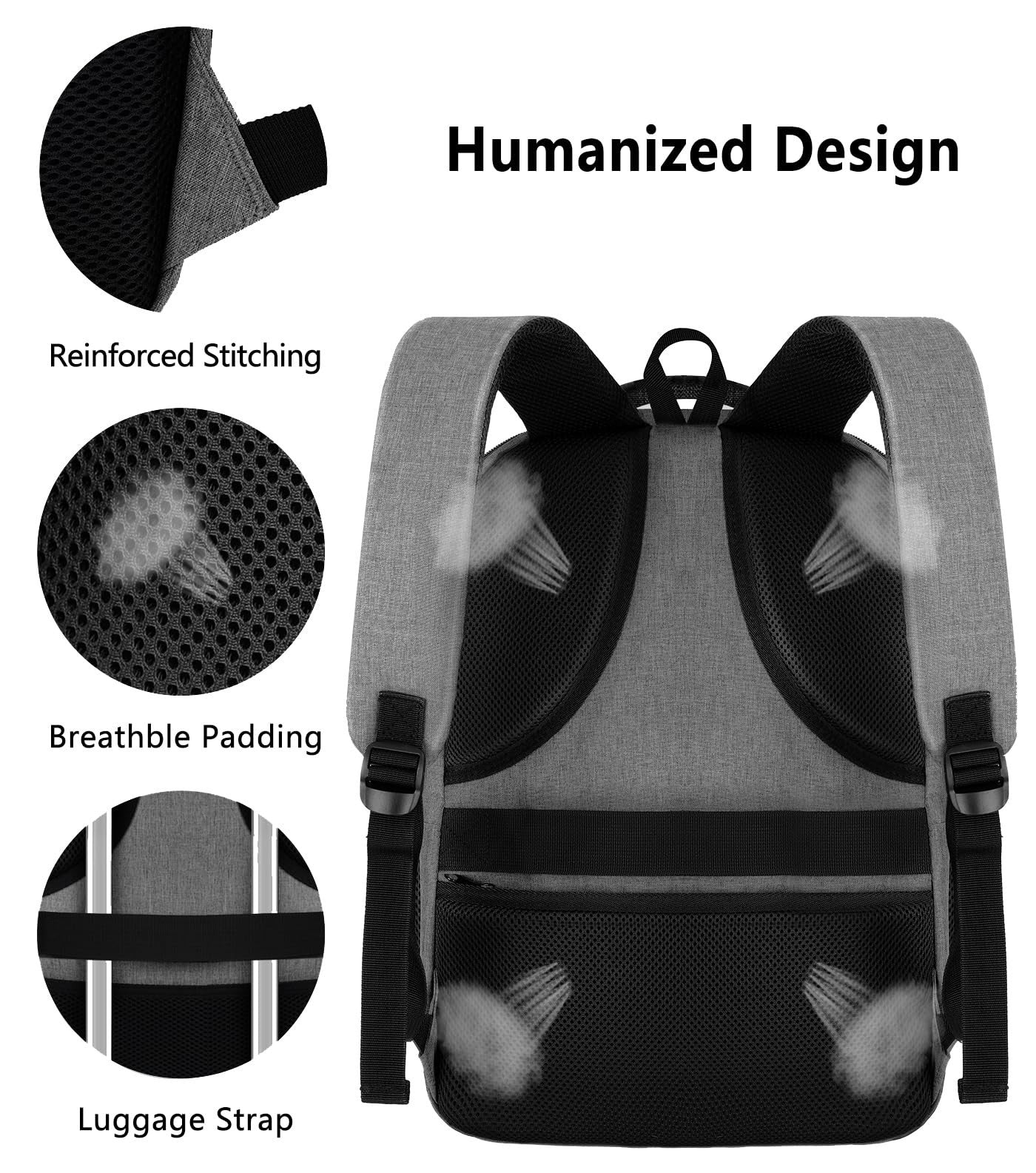 Water Resistant Laptop Backpack for Men & Women, 17.3" College Bookbag, Sturdy T5