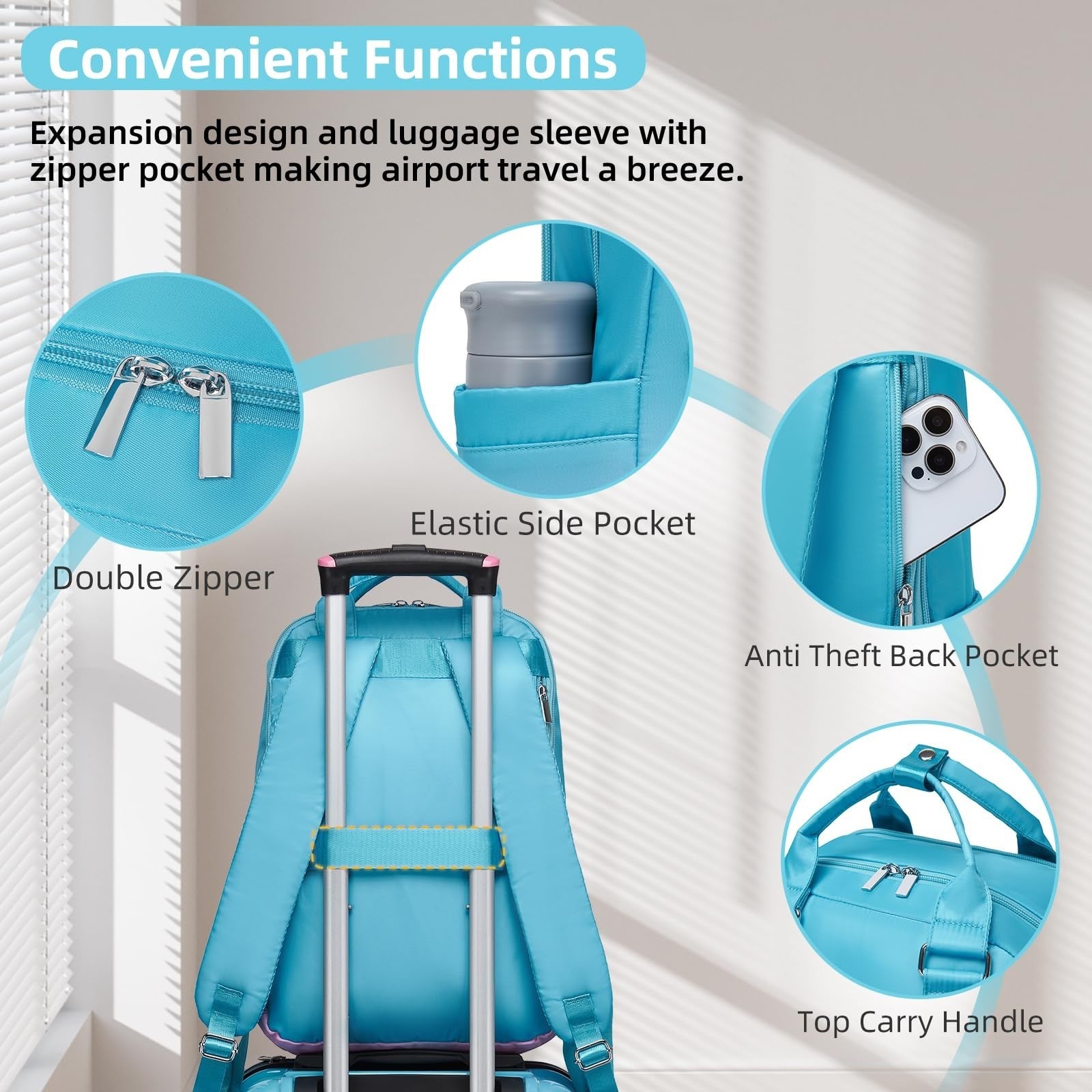 3-Piece Carry-On Luggage Set, 20" Suitcases, Airline Approved, Hardshell, 360° W7