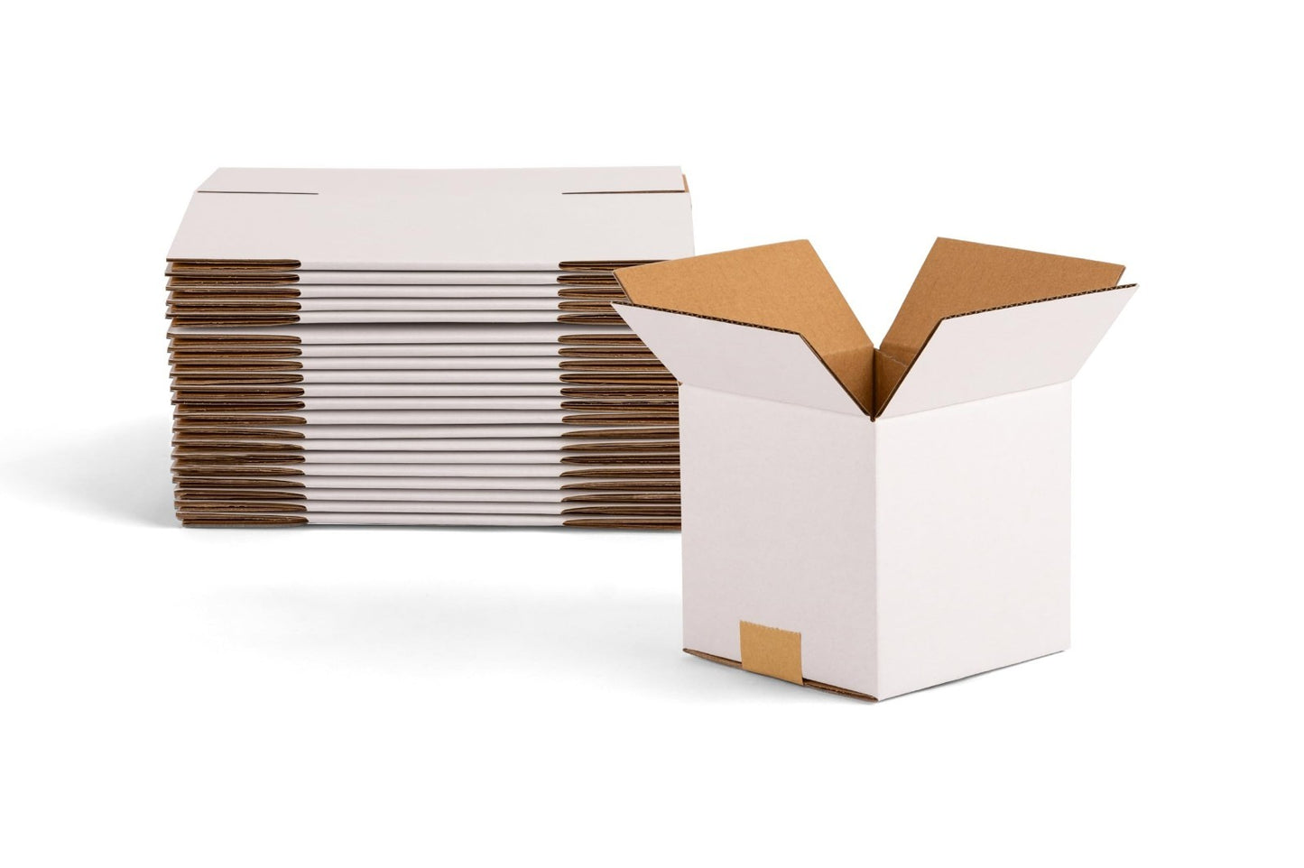 25 Pack Small 7x7x7 Inch White Shipping Boxes | Corrugated Cardboard for Crafts,1