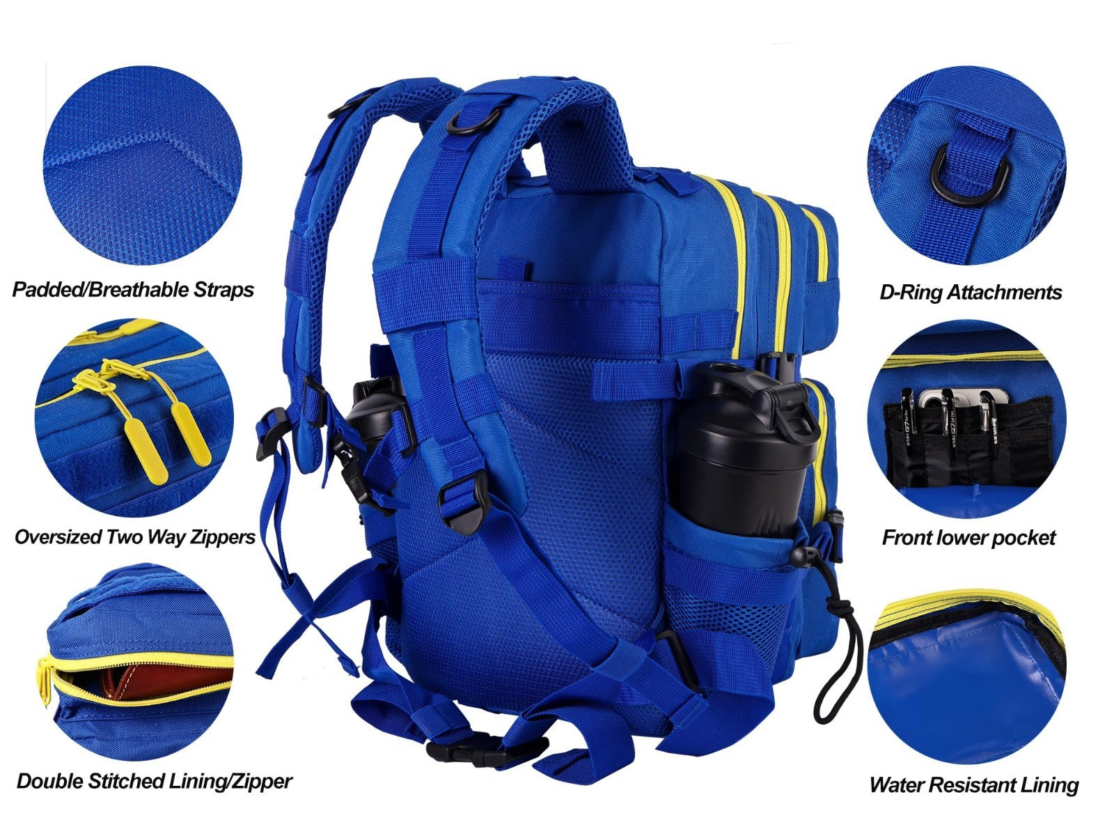 Tactical Military Backpack 25L/35L Army Assault Pack Rucksack with Water Bottle3