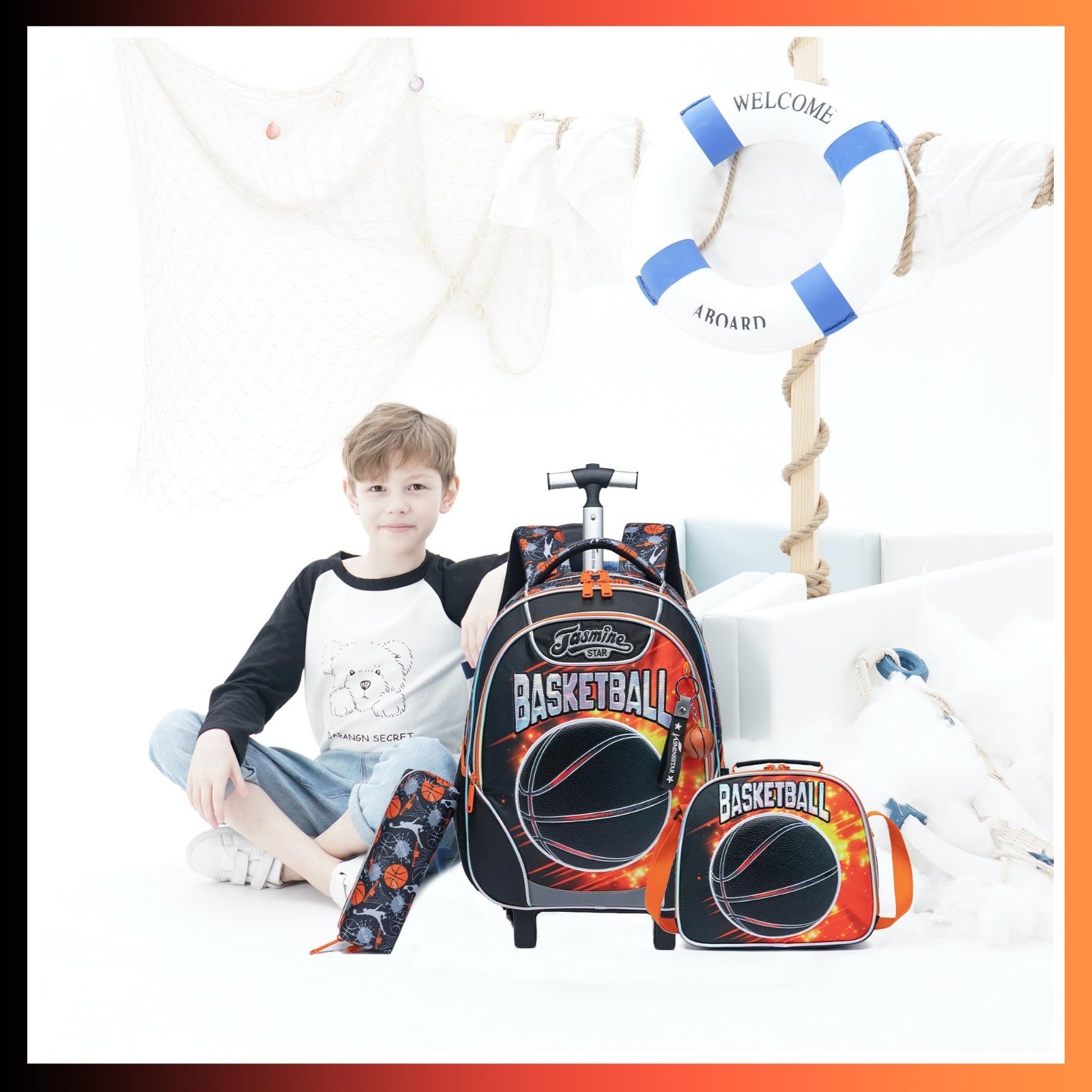 Kids Rolling Backpack with Wheels & Lunch Box   3 in 1 Travel Luggage for Boys 82
