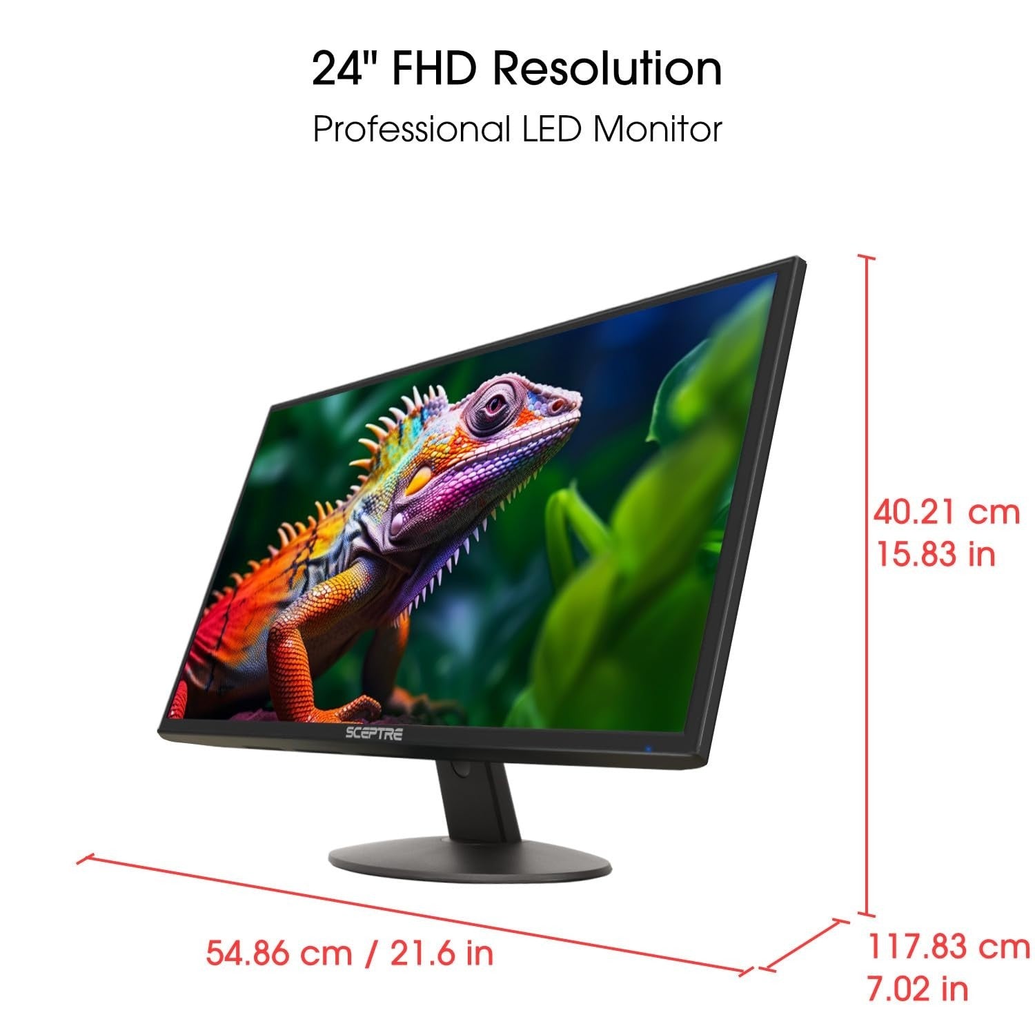 24" FHD 1080p LED Monitor, 99% sRGB, 2x HDMI, VGA, Built in Speakers, Thin Desig1