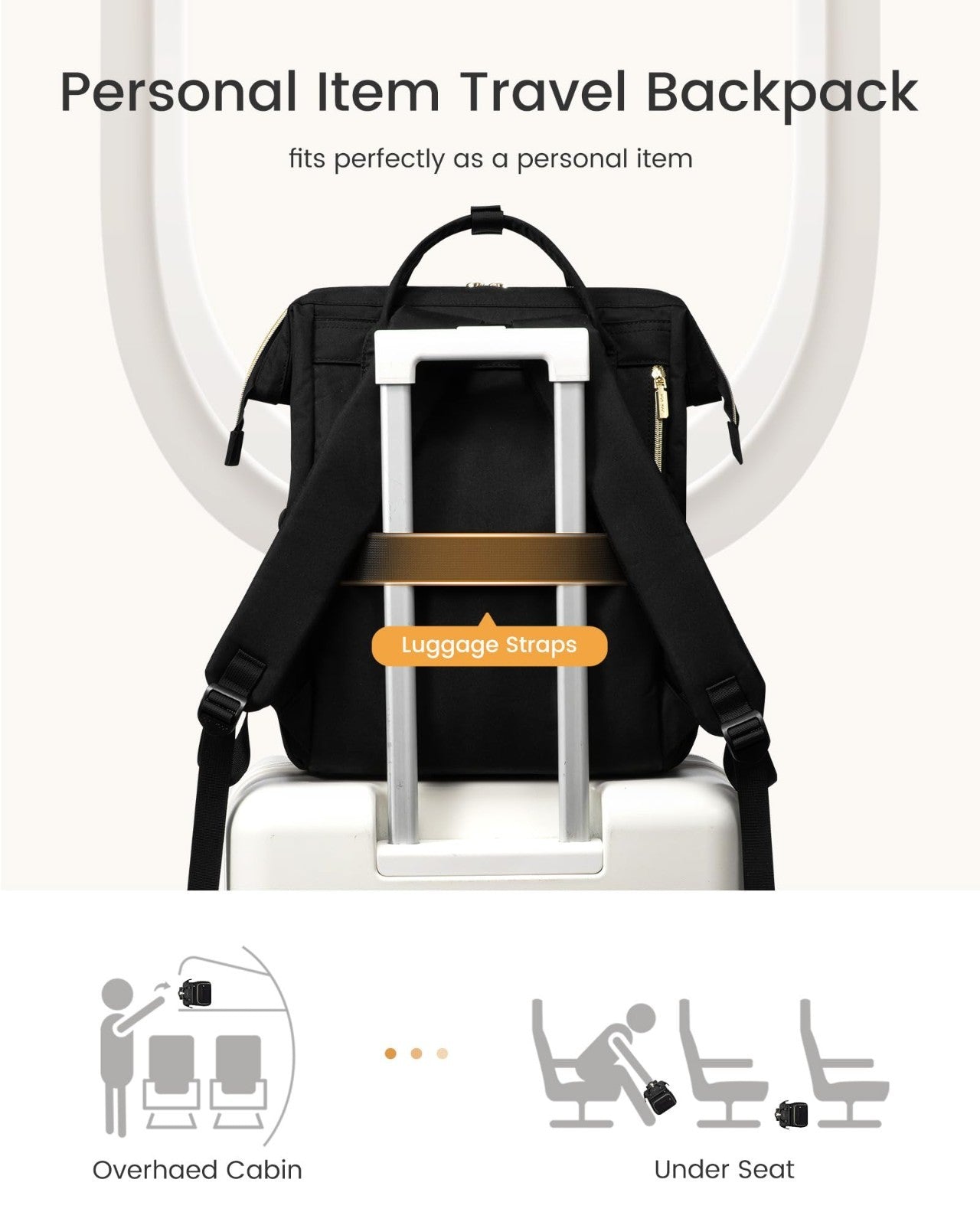 Stylish Waterproof Laptop Backpack for Women, 15.6" with Tumbler Holder, Travel6