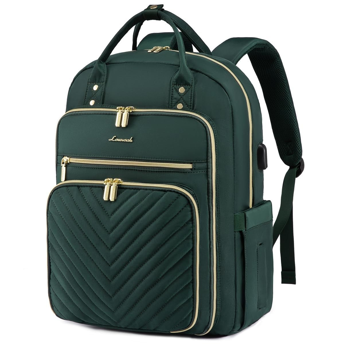 Stylish Water Resistant Laptop Backpack for Women, USB Charging, Travel Work Bag1