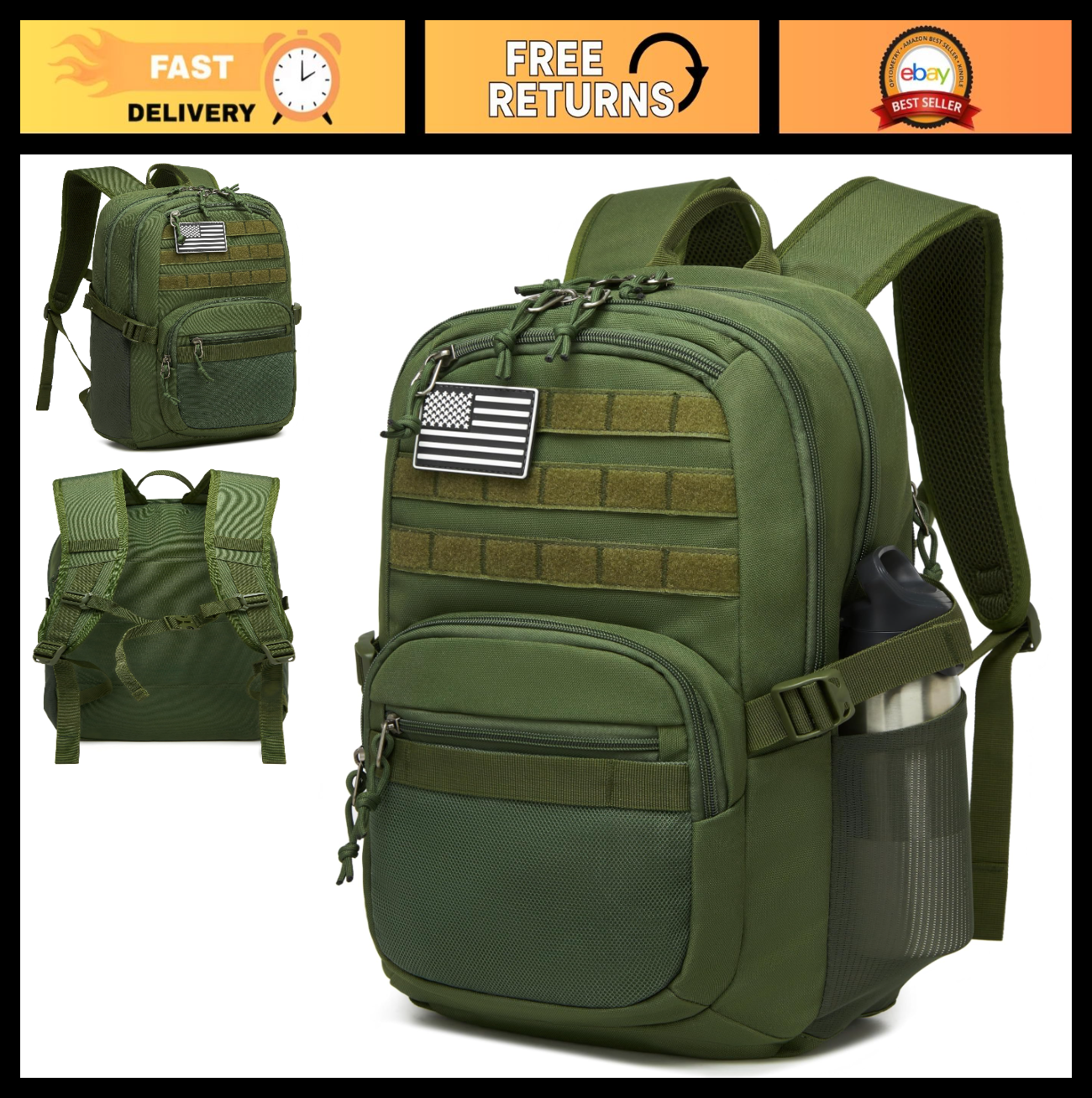 Tactical Military Backpack 40L Assault Pack with Molle System for Outdoor Use0