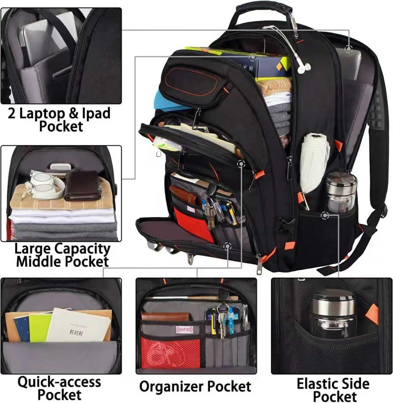 Extra Large 18.4" Gaming Laptop Backpack, TSA Friendly, RFID Anti Theft, Heavy D3