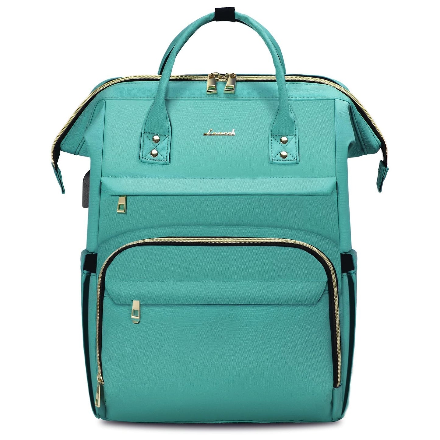 Stylish 18" Laptop Backpack for Women, Waterproof Travel Bag with USB Port, Mint1