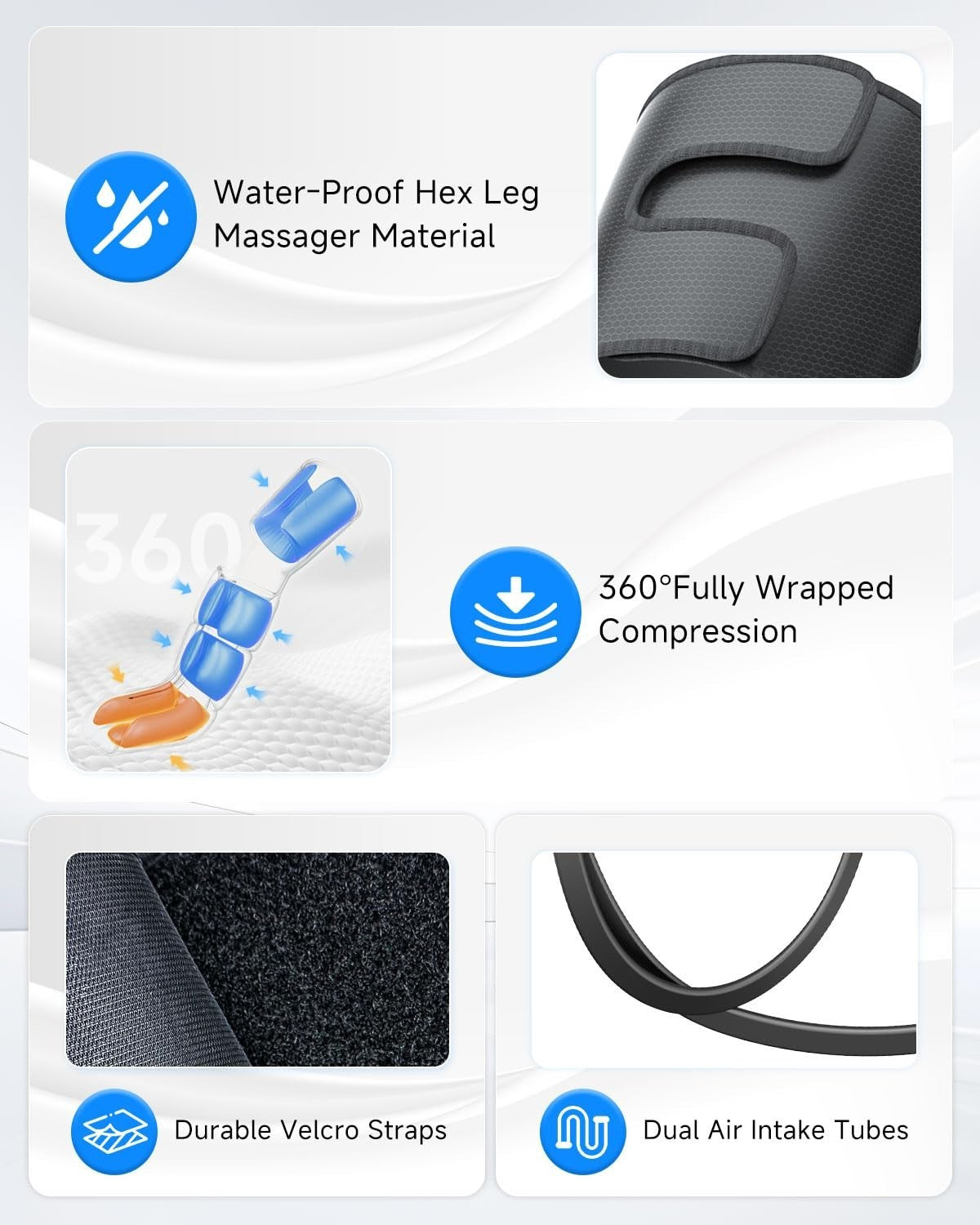 Leg Compression Boots - Foot Massager with Heat, 3 Modes & Intensities, Muscle R6