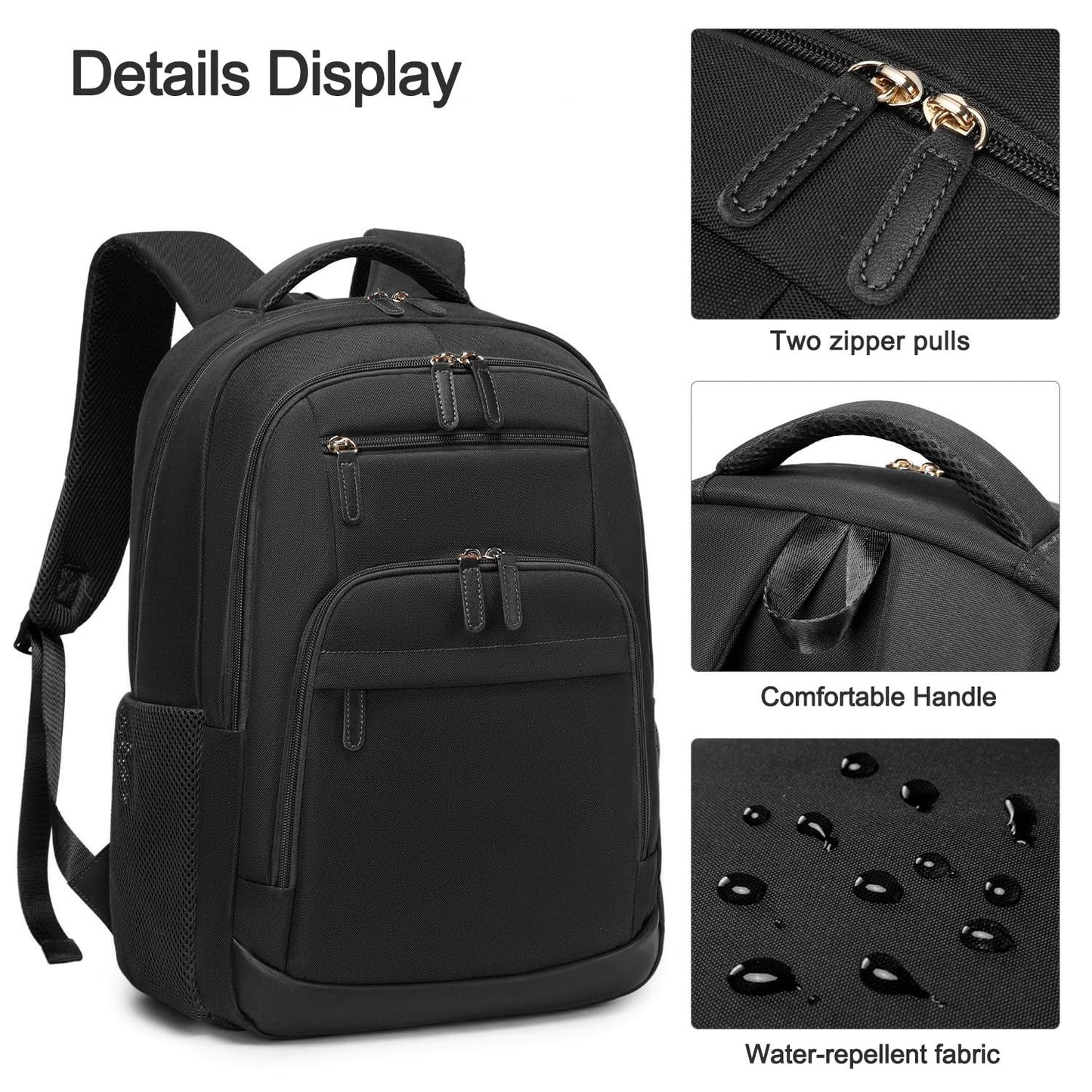 40L Travel Backpack for Men & Women, TSA Approved Carry-On, Fits 17" Laptop, Bla4