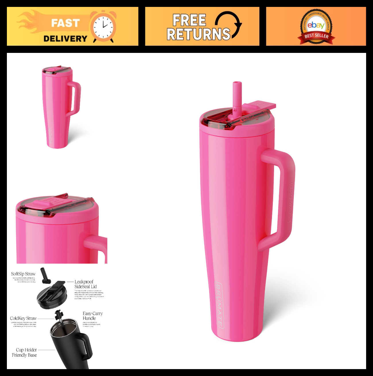 40oz Insulated Tumbler with Leakproof Straw Lid | Stainless Steel Water Bottle |0